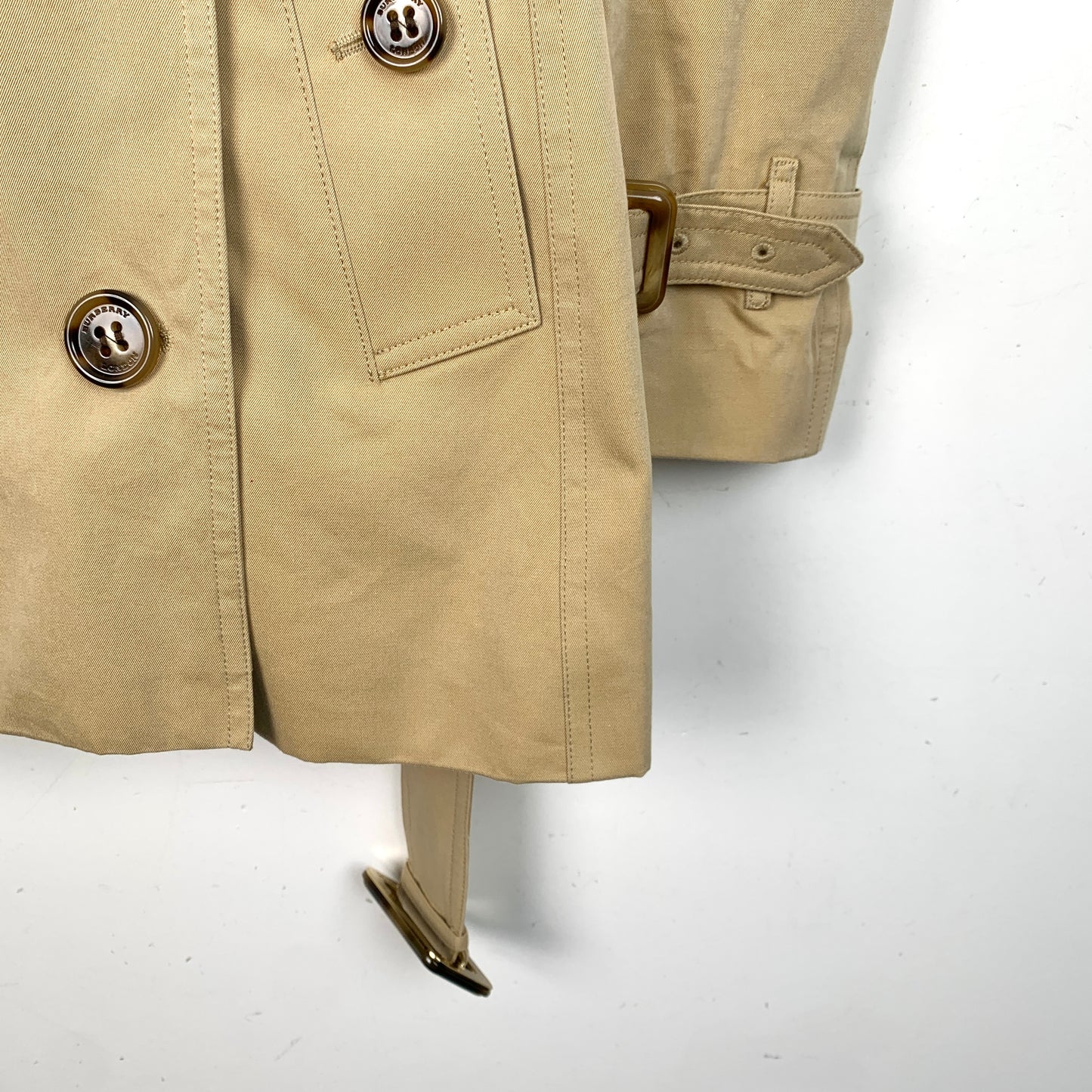 Burberry Brown Belted Cotton Trench Coat