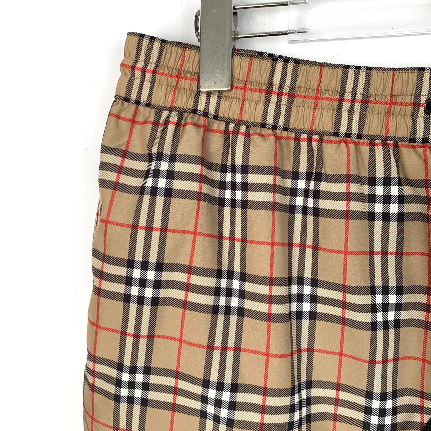 Burberry Brown Check Elastic Waist Drawstring Shorts