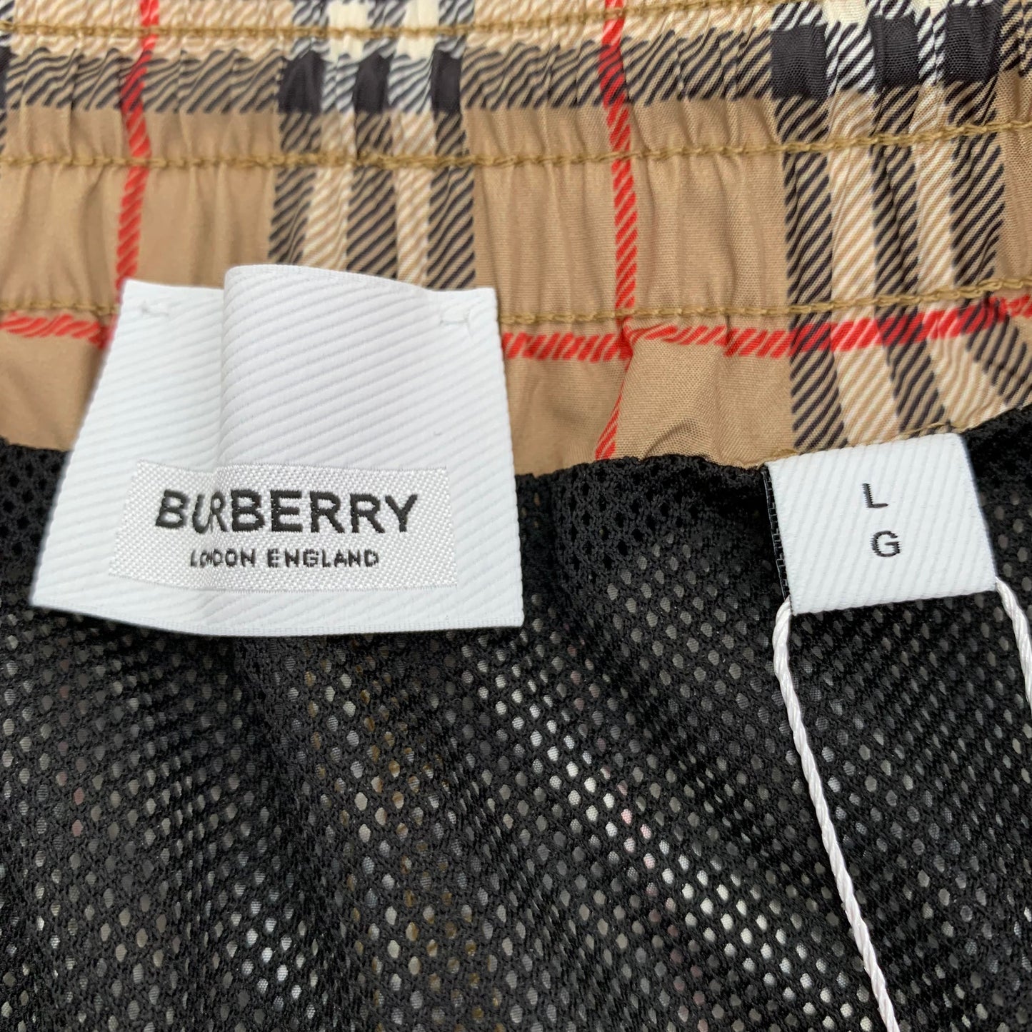 Burberry Brown Check Elastic Waist Drawstring Shorts