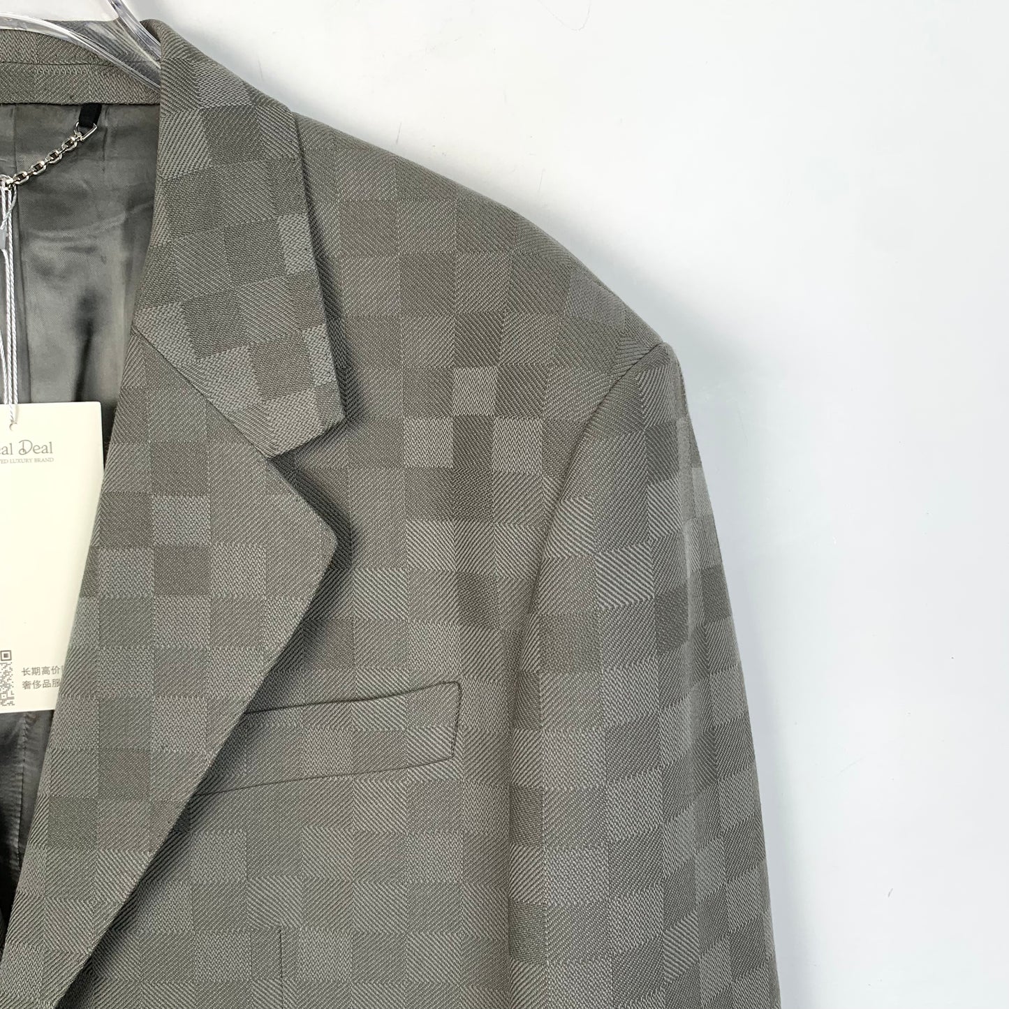 Louis Vuitton x Pharrell 2024 New Gray Checkered Long-Sleeve Blazer