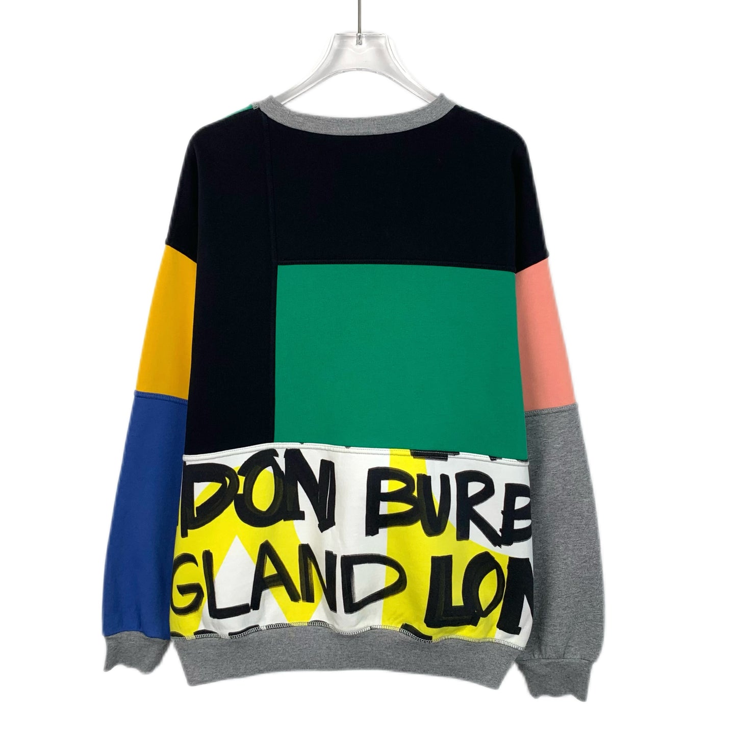 Burberry Color-Block Graffiti Letter Crewneck Sweatshirt