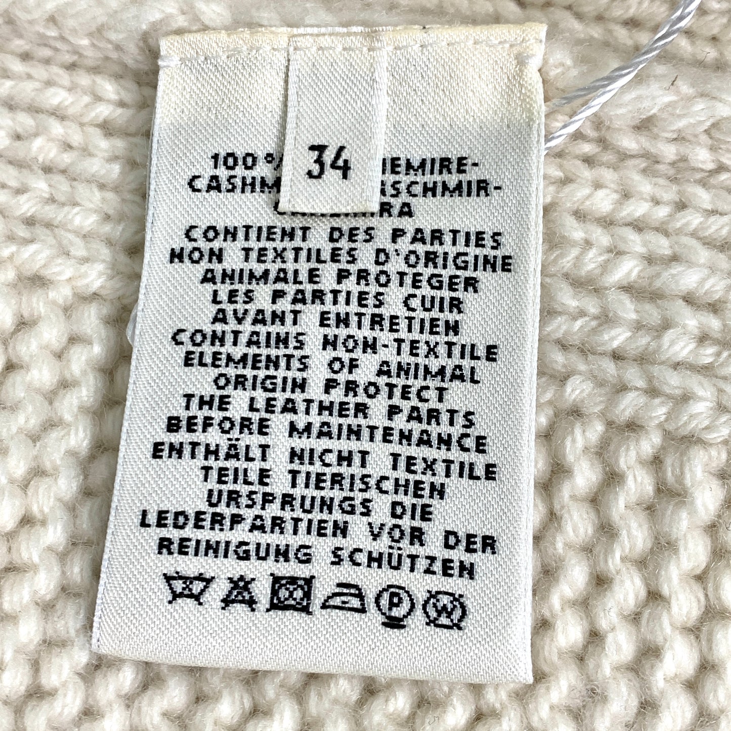 Hermès Beige Single-Breasted Mid-Length Cashmere Cardigan