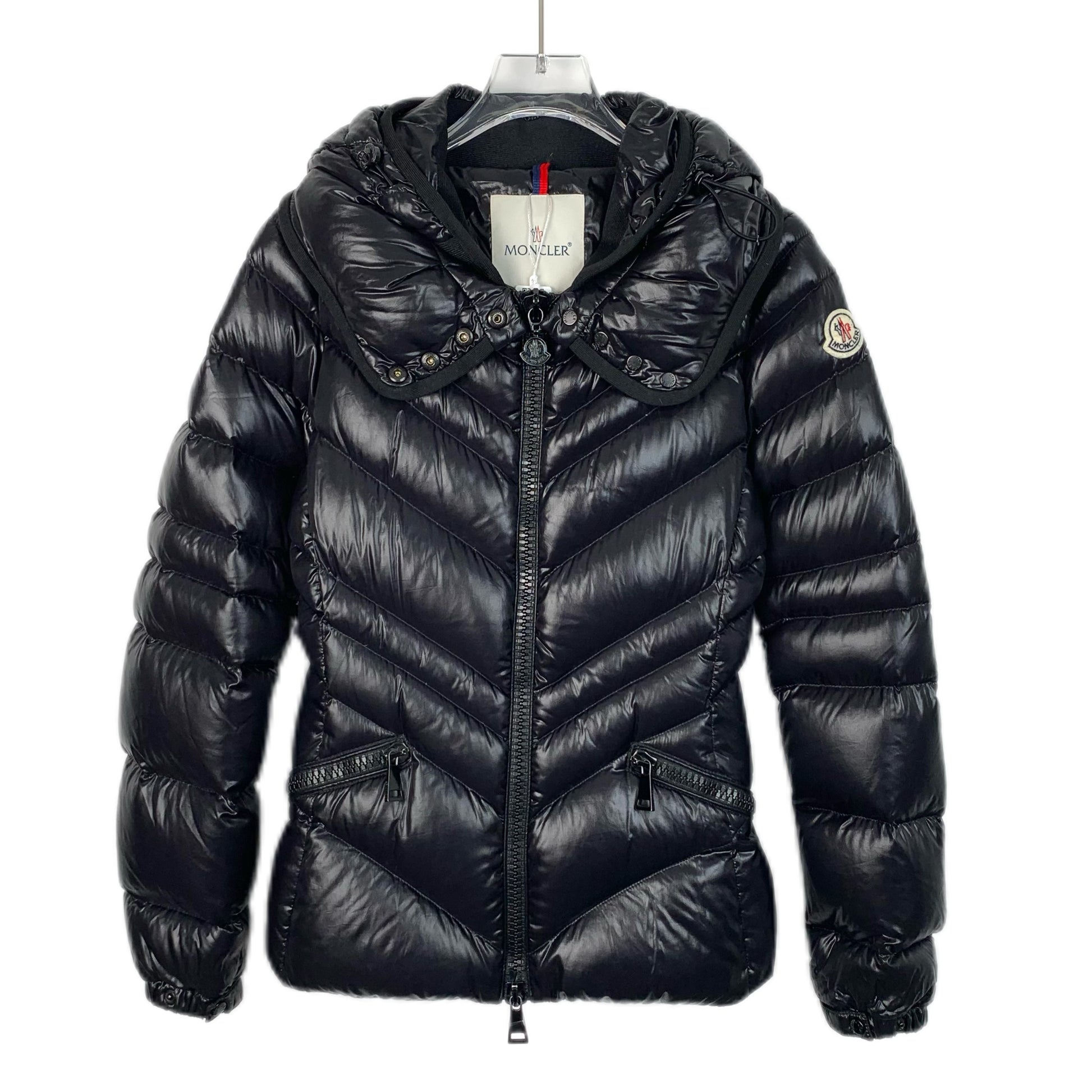 Moncler Crussol Hooded Quilted Down Jacket with Logo Patch