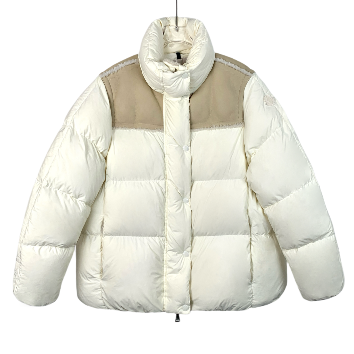 Moncler Jotty Series 2022 Off-White Logo-Patch Down Jacket