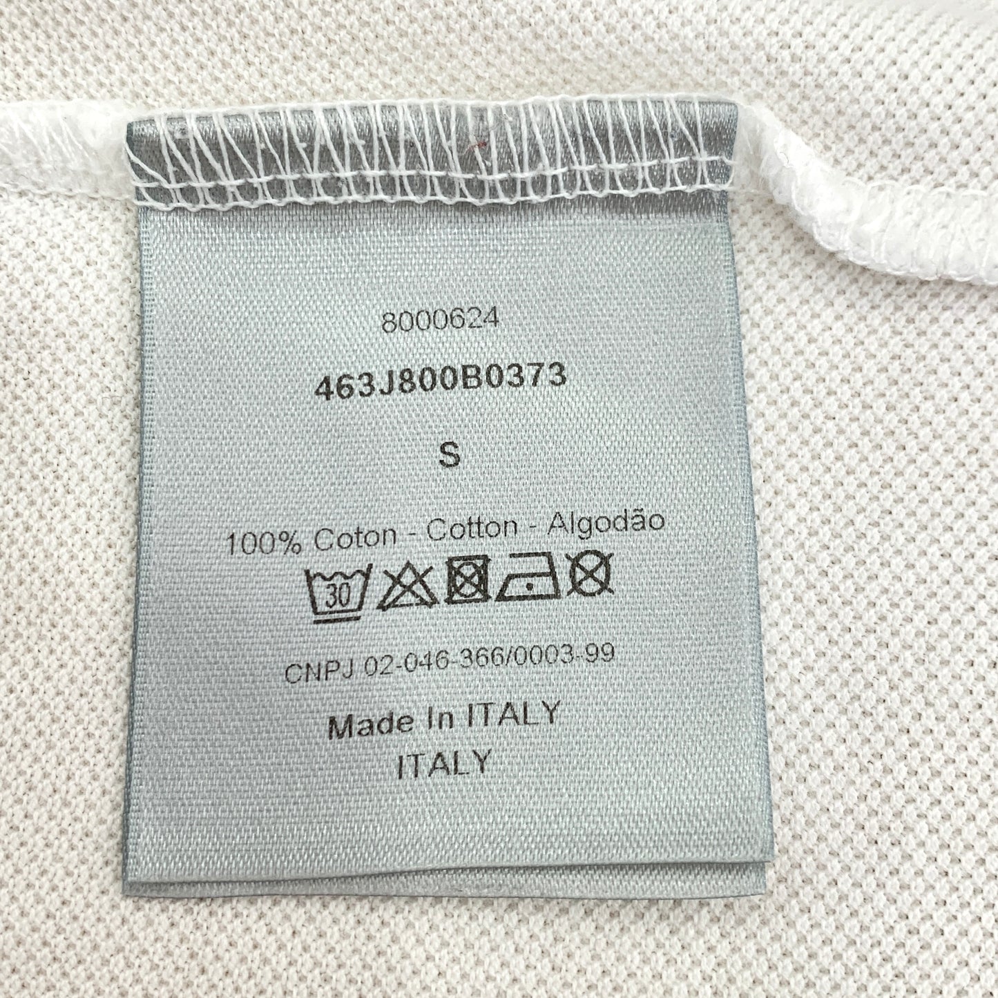 Dior White Cotton Polo Shirt