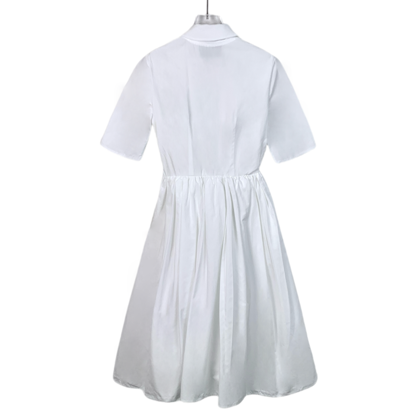 Prada White Short-Sleeve Half-Zip Dress