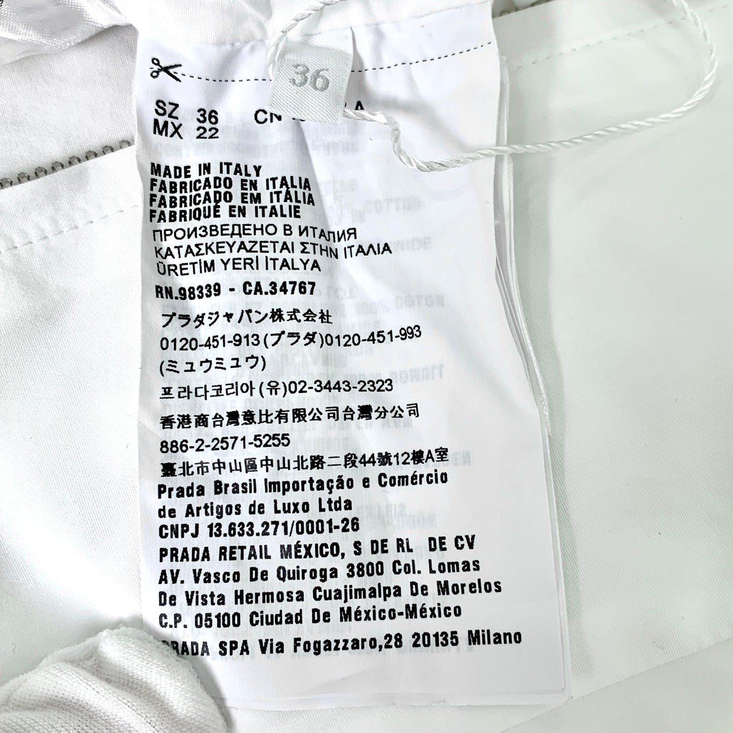 Prada White Short-Sleeve Half-Zip Dress