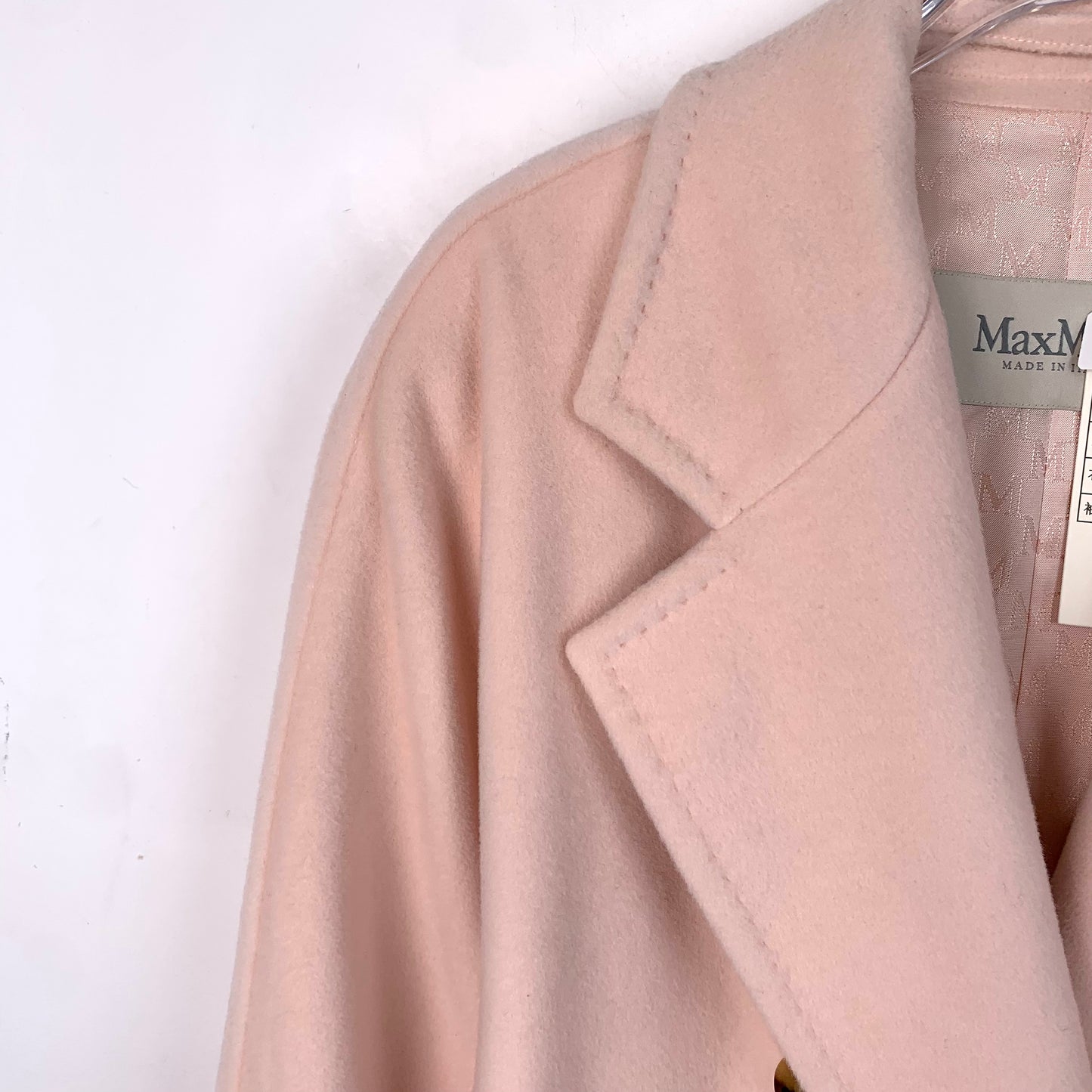 Max Mara 101801 Series Pink Lambswool Double-Breasted Coat