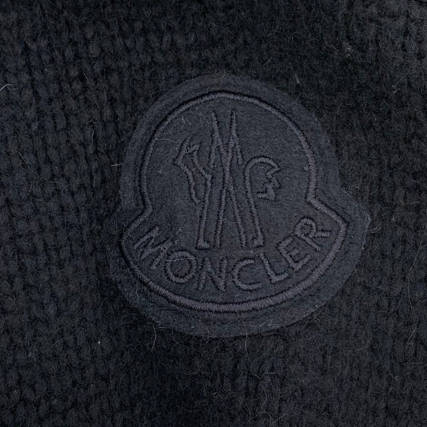 Moncler 1952 Collection Black Logo Patch Intarsia Crewneck Knit Sweater