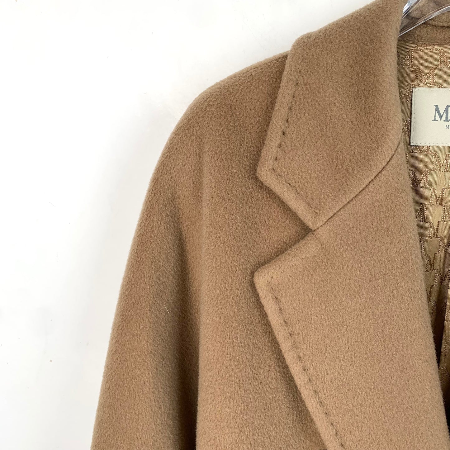 Max Mara 101801 Series Brown Sheepskin Double-Breasted Belted Coat