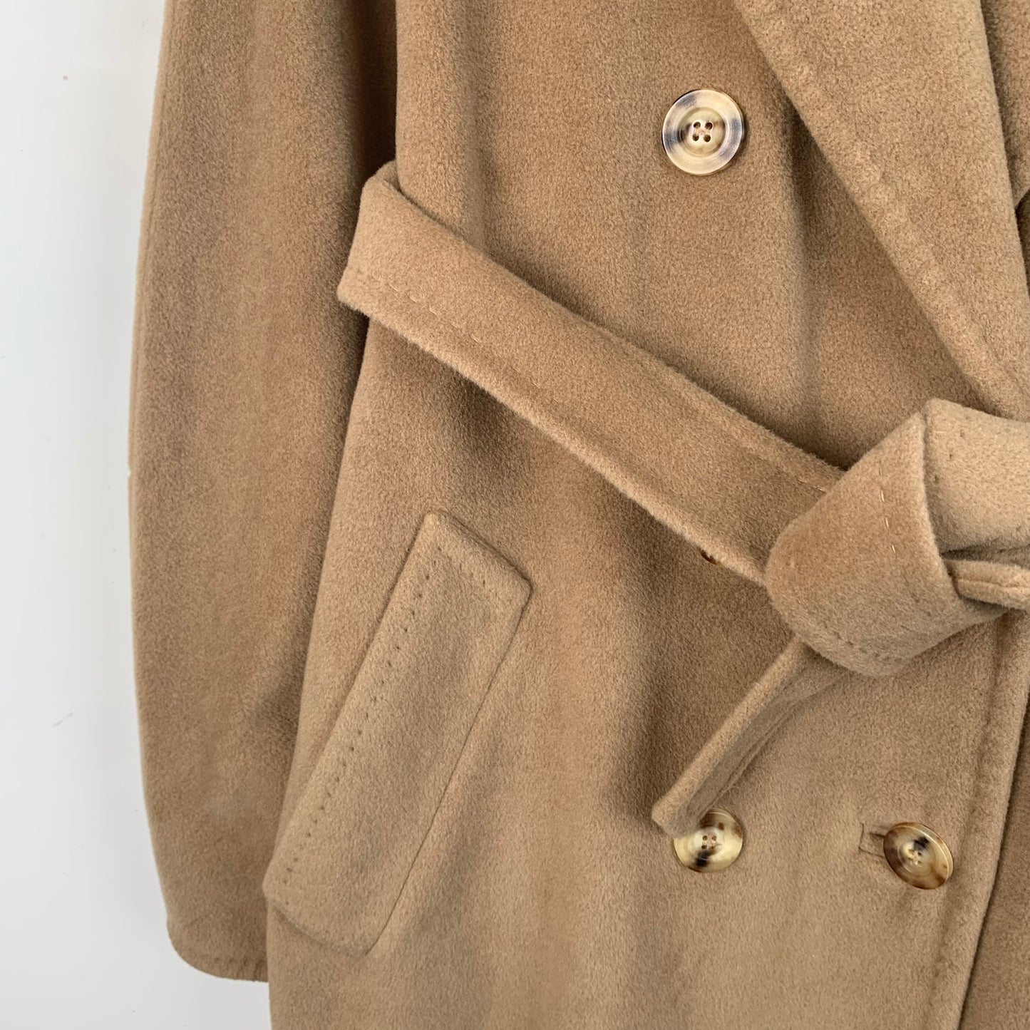 Max Mara 101801 Series Brown Wool Double-Breasted Coat