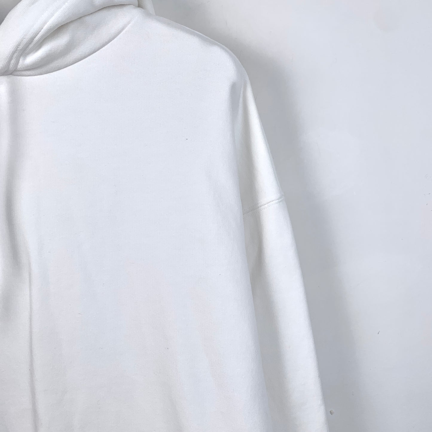 Balenciaga White Logo Print Cotton Drawstring Hoodie