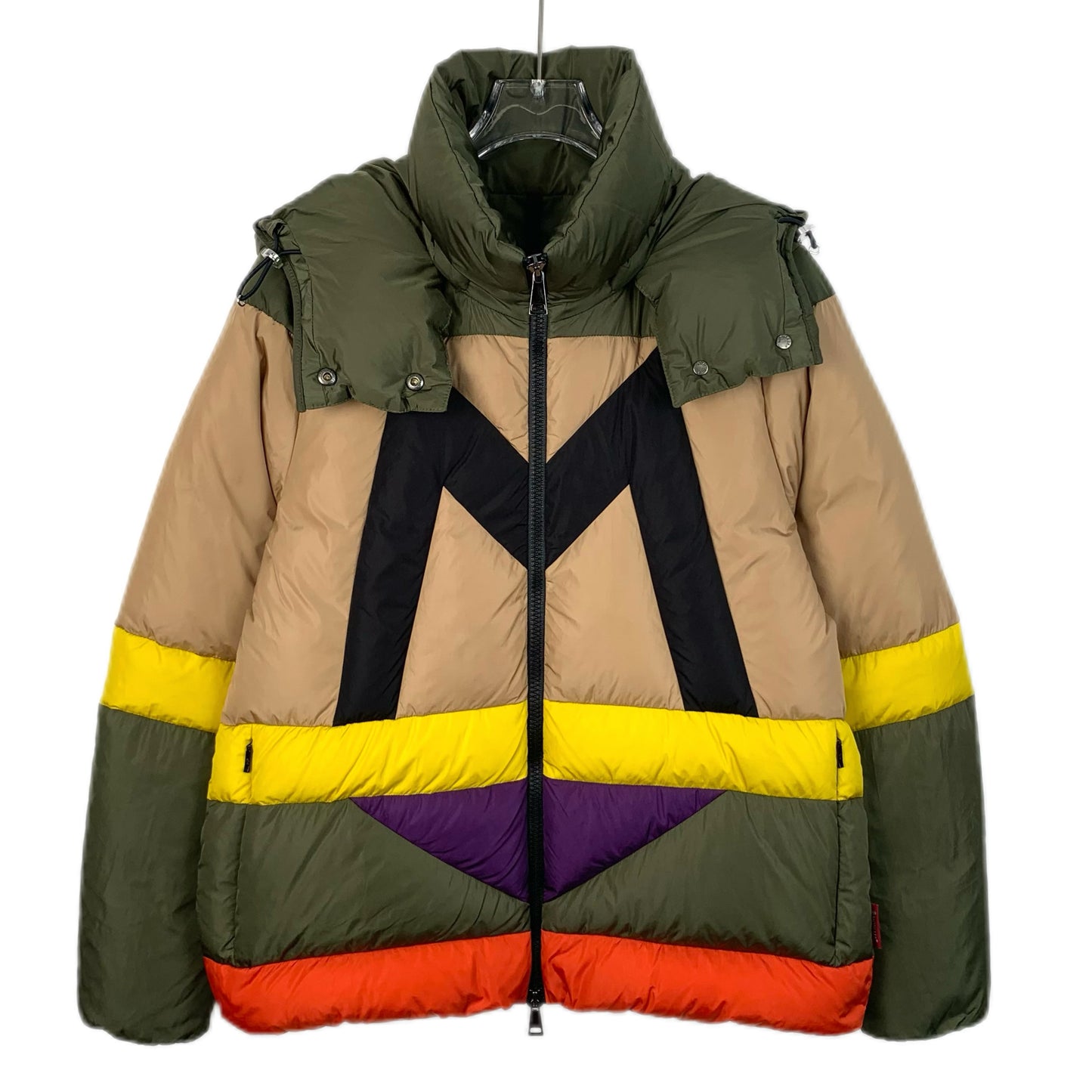 Moncler Maritsa Series Color-Block Hooded Quilted Down Jacke