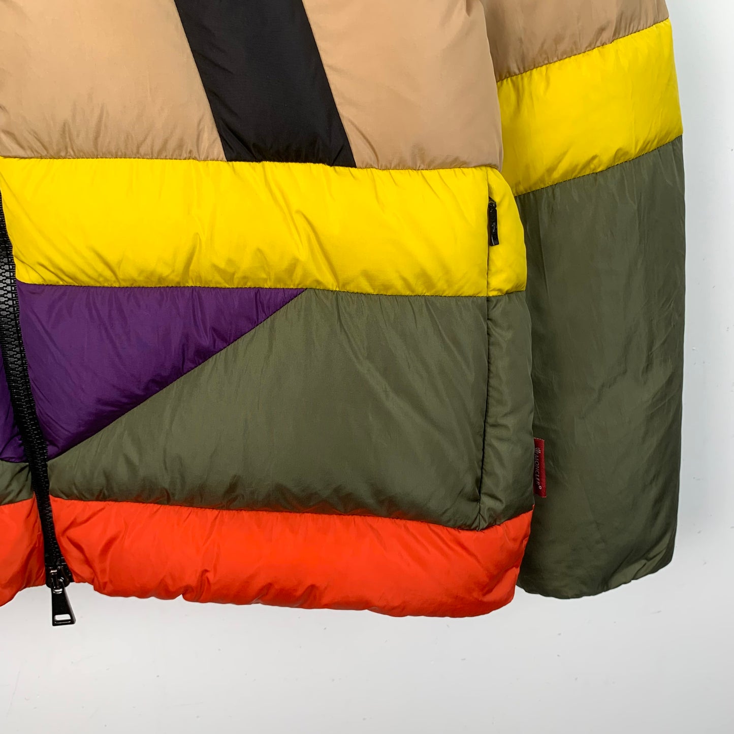 Moncler Maritsa Series Color-Block Hooded Quilted Down Jacke