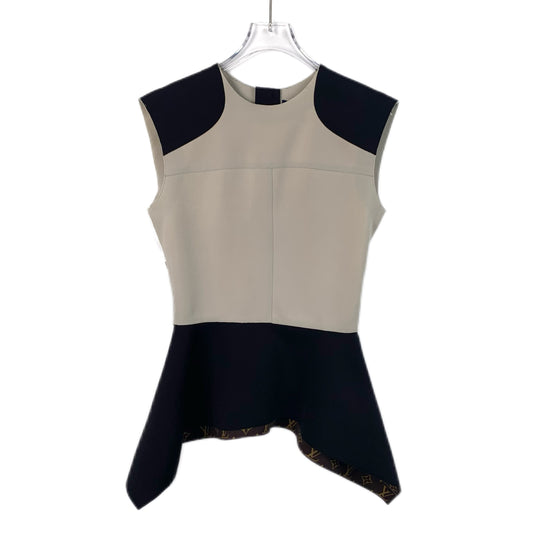  Louis Vuitton Color-Block Lined Monogram Crewneck Sleeveless Tailcoat Top