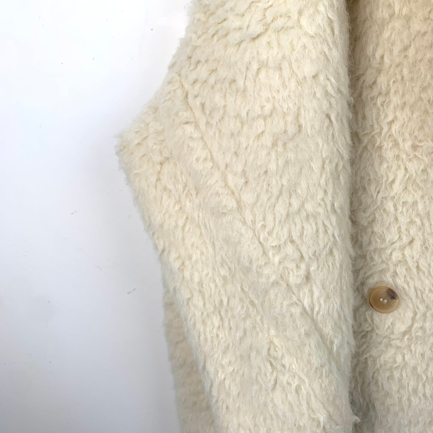 Max Mara White Alpaca Wool Teddy Coa