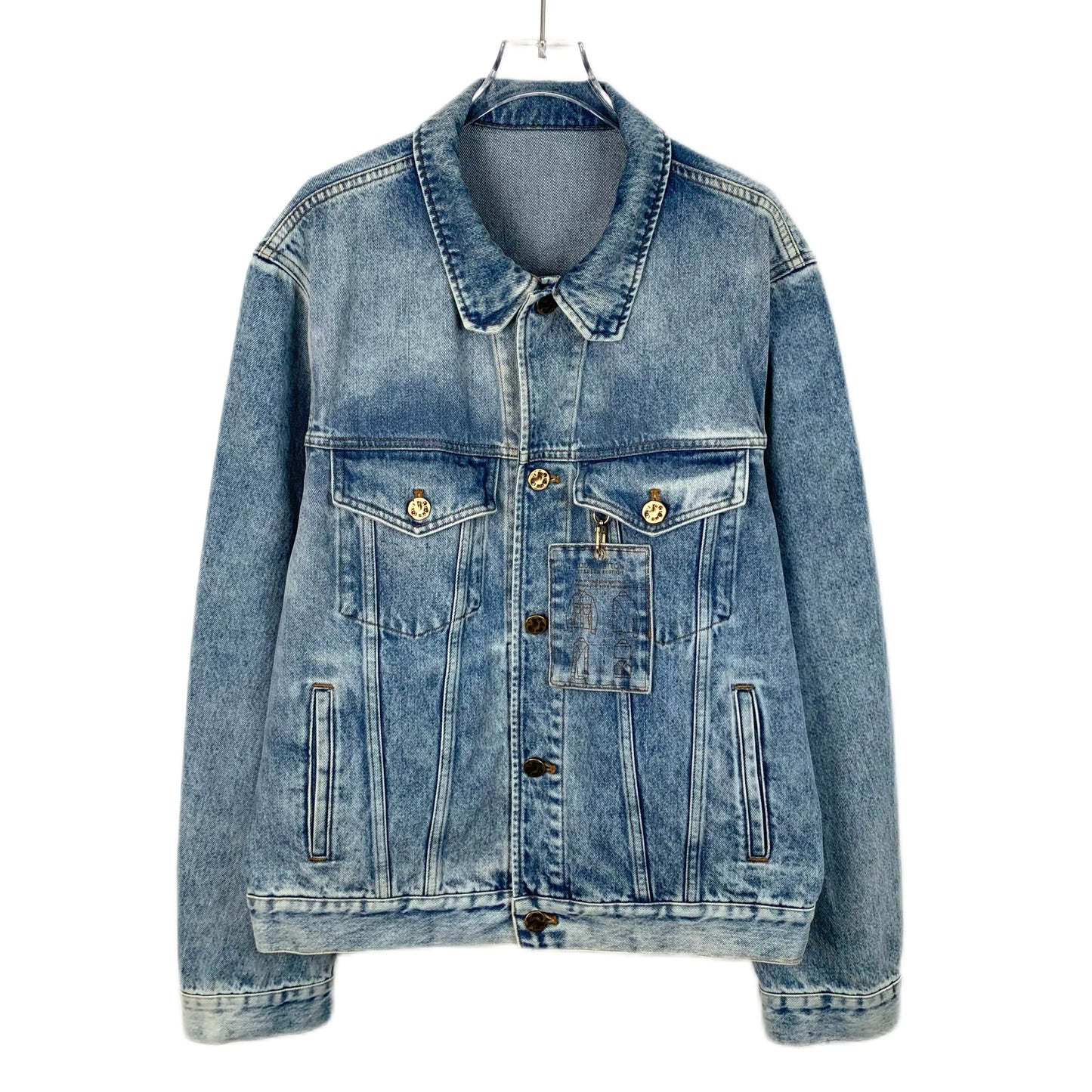  Louis Vuitton 2023 Blue Cotton Denim Jacket with Collar