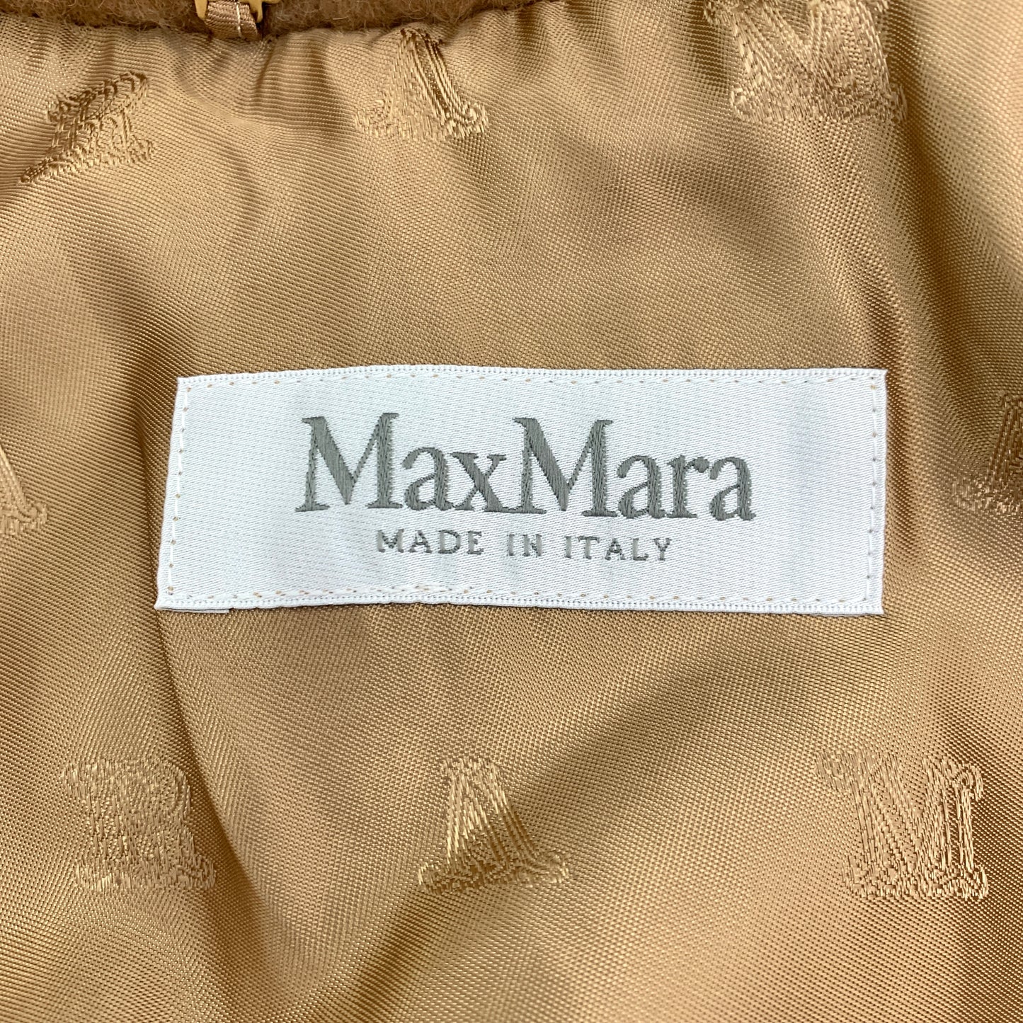 Max Mara Camel Teddy Short Cape Coat with Asymmetrical Zipper