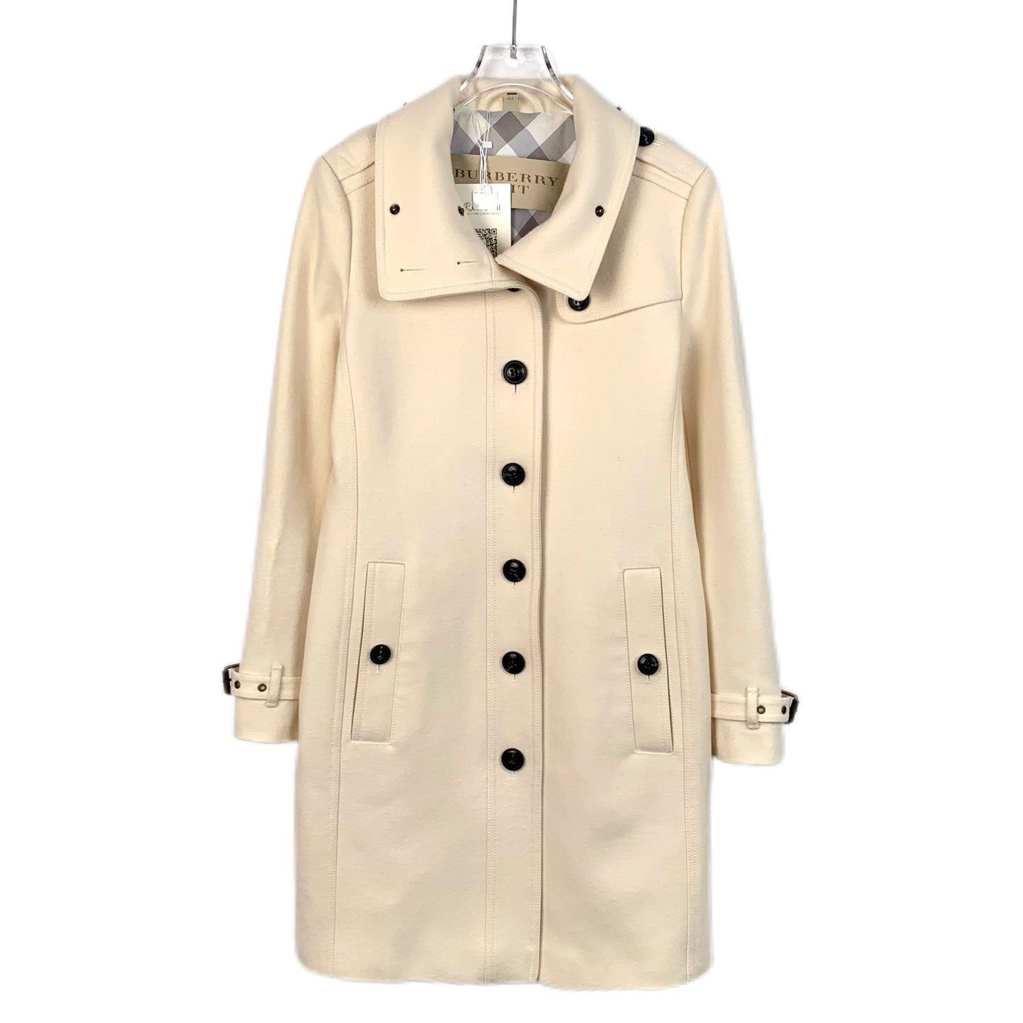 Burberry Brit White Wool Belted Coat