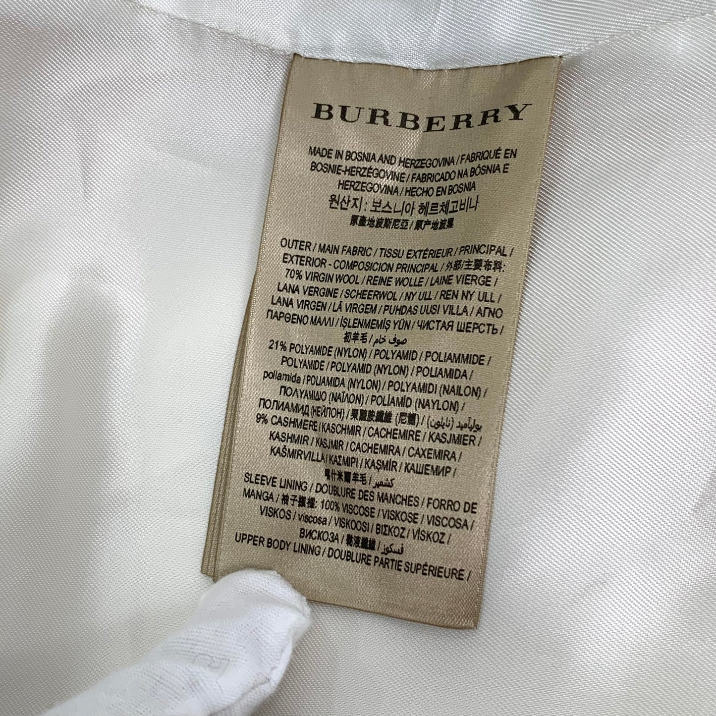 Burberry Brit White Wool Belted Coat