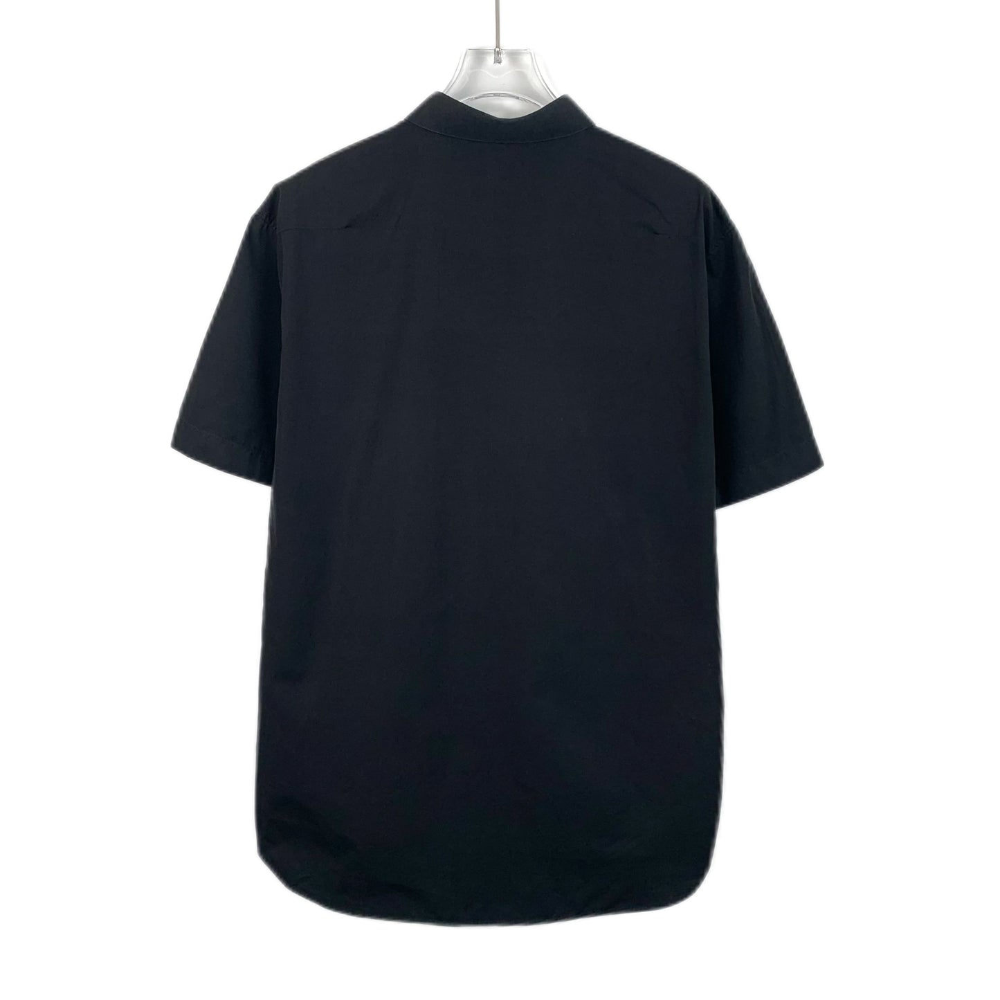 Dior Black Cotton Short-Sleeve Shirt with Bee Embroidery