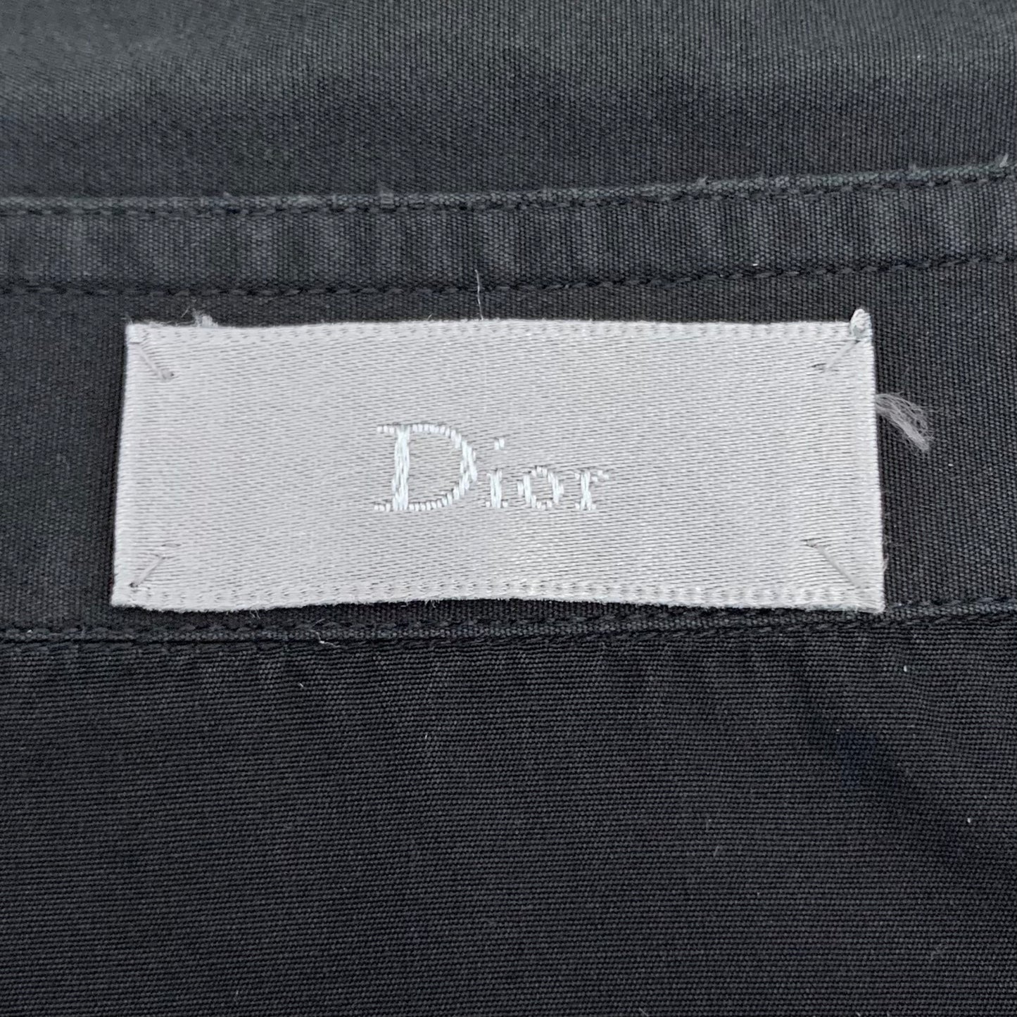 Dior Black Cotton Short-Sleeve Shirt with Bee Embroidery