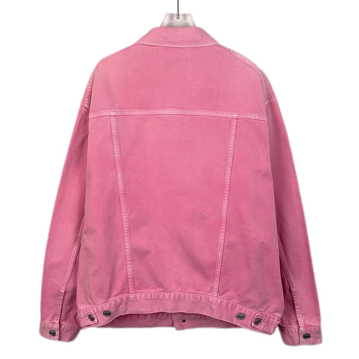 Balenciaga Pink Logo Denim Jacket