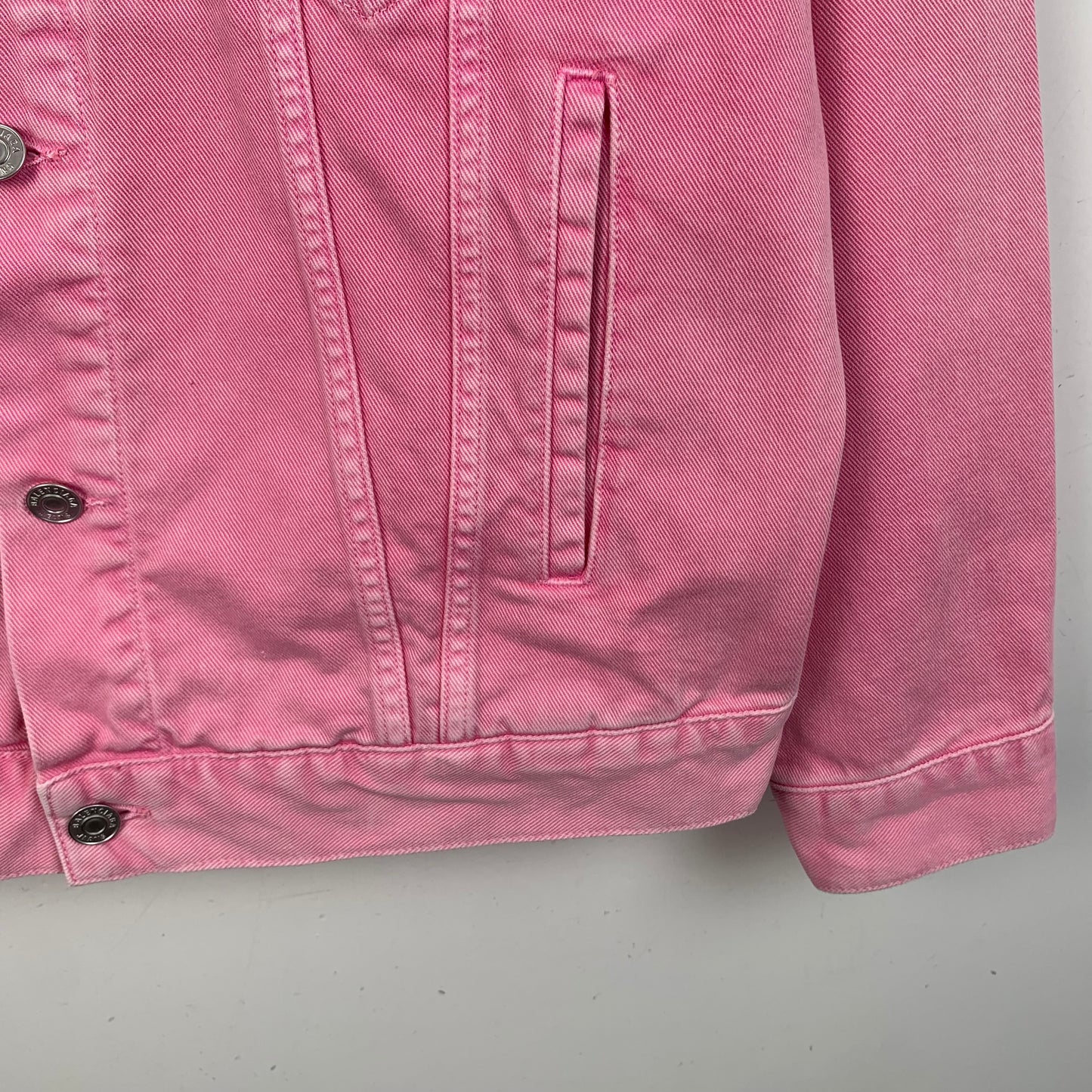 Balenciaga Pink Logo Denim Jacket