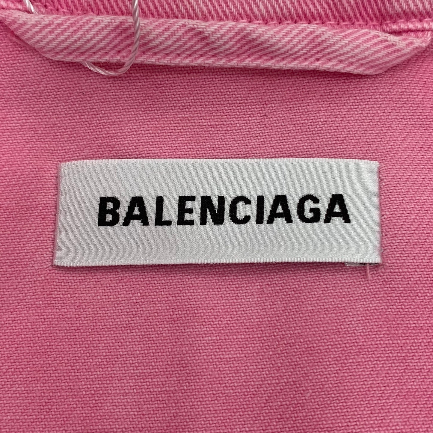 Balenciaga Pink Logo Denim Jacket