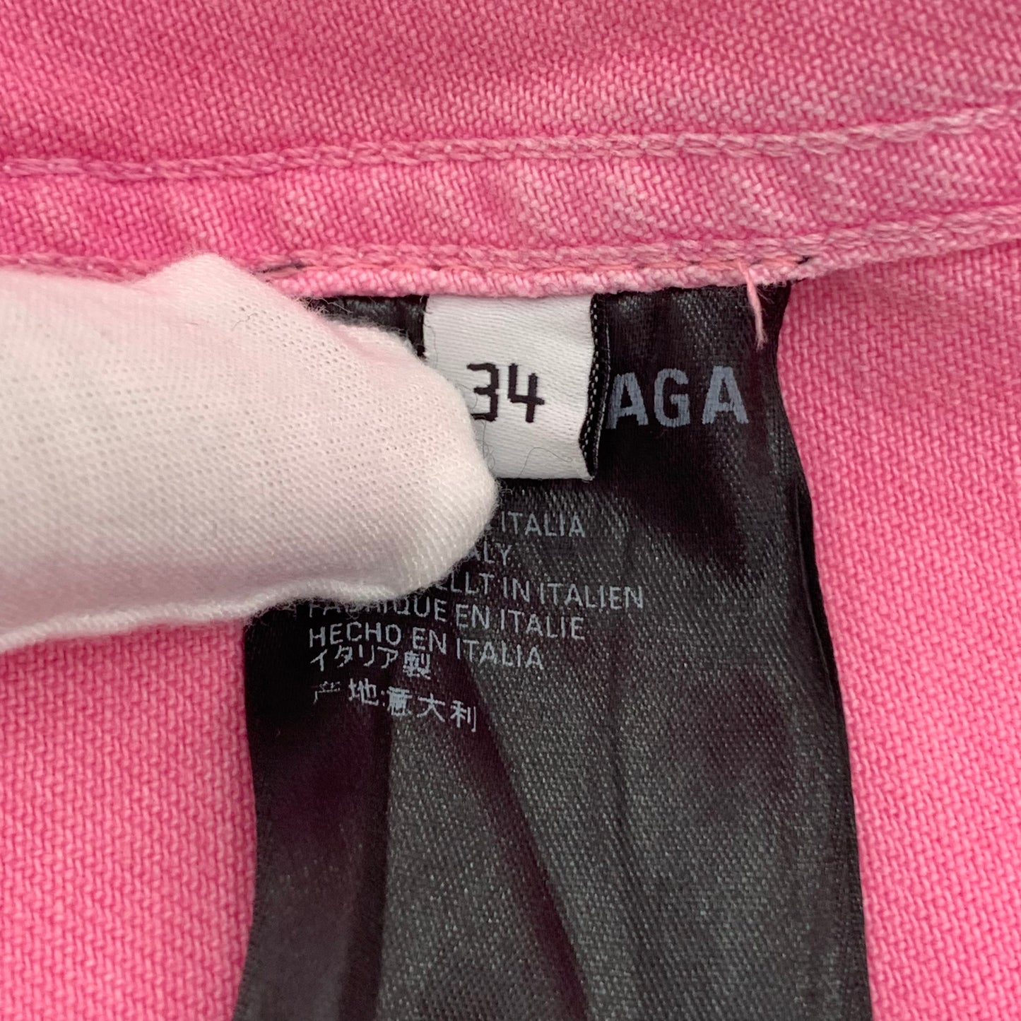 Balenciaga Pink Logo Denim Jacket