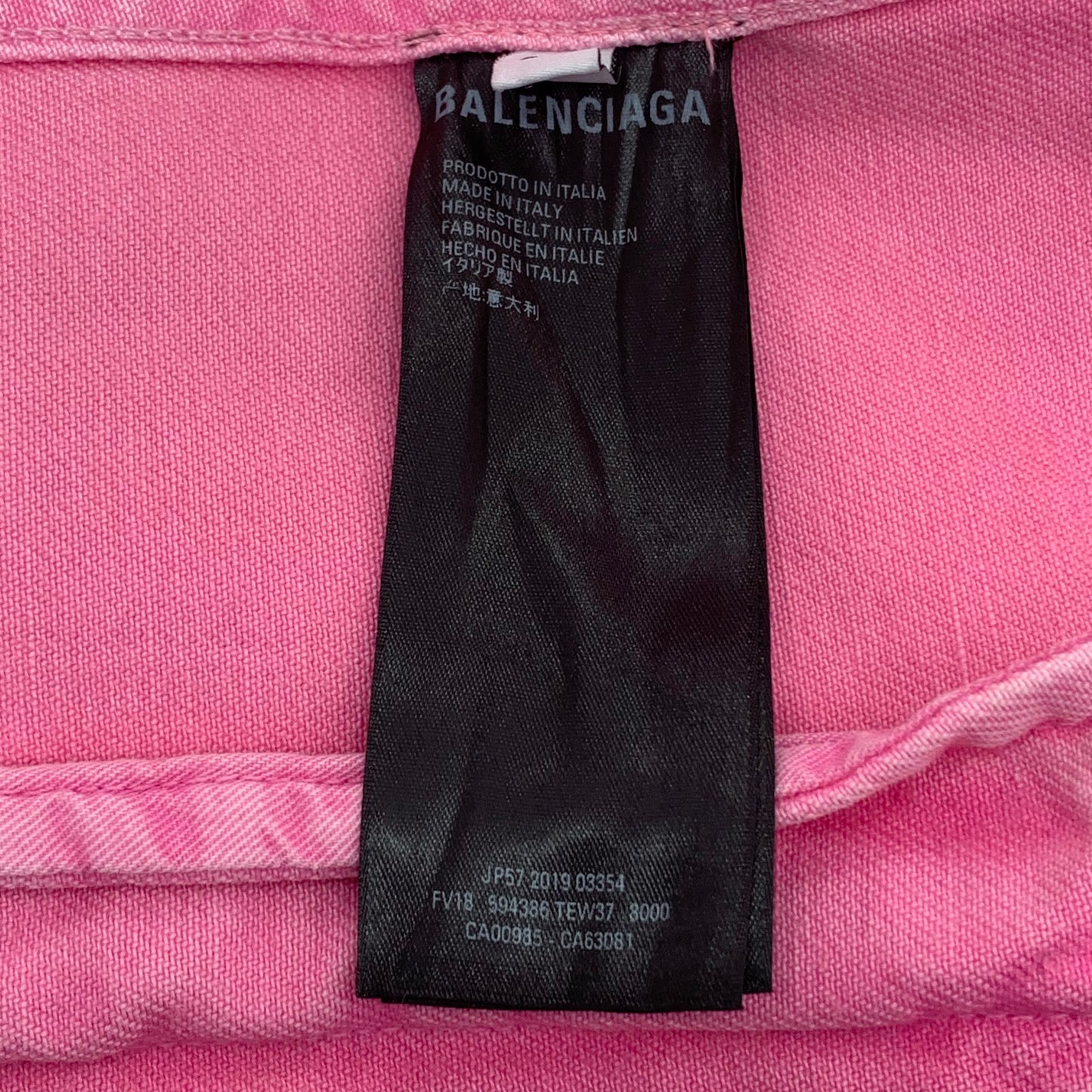 Balenciaga Pink Logo Denim Jacket