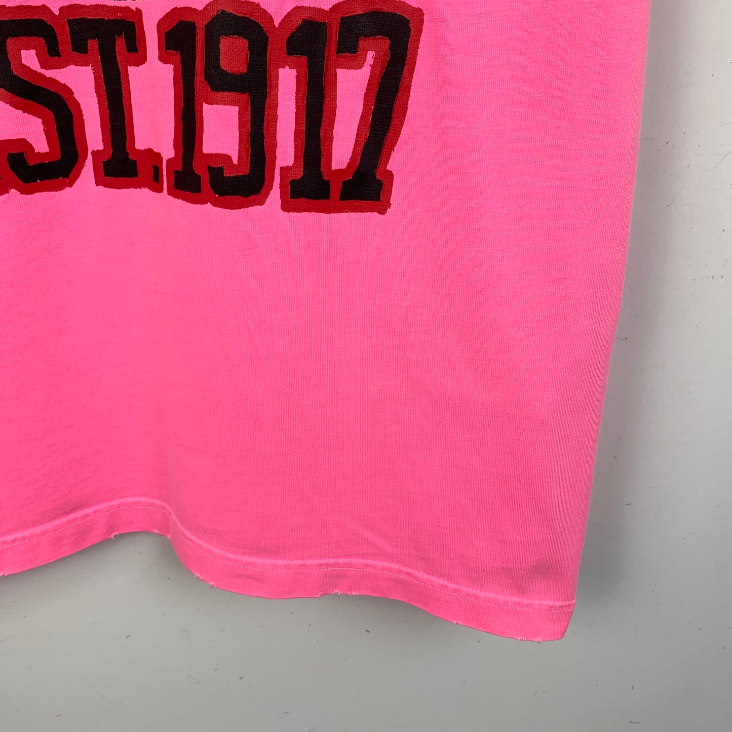 Balenciaga 2022 Pink Logo Crewneck Short-Sleeve T-Shirt