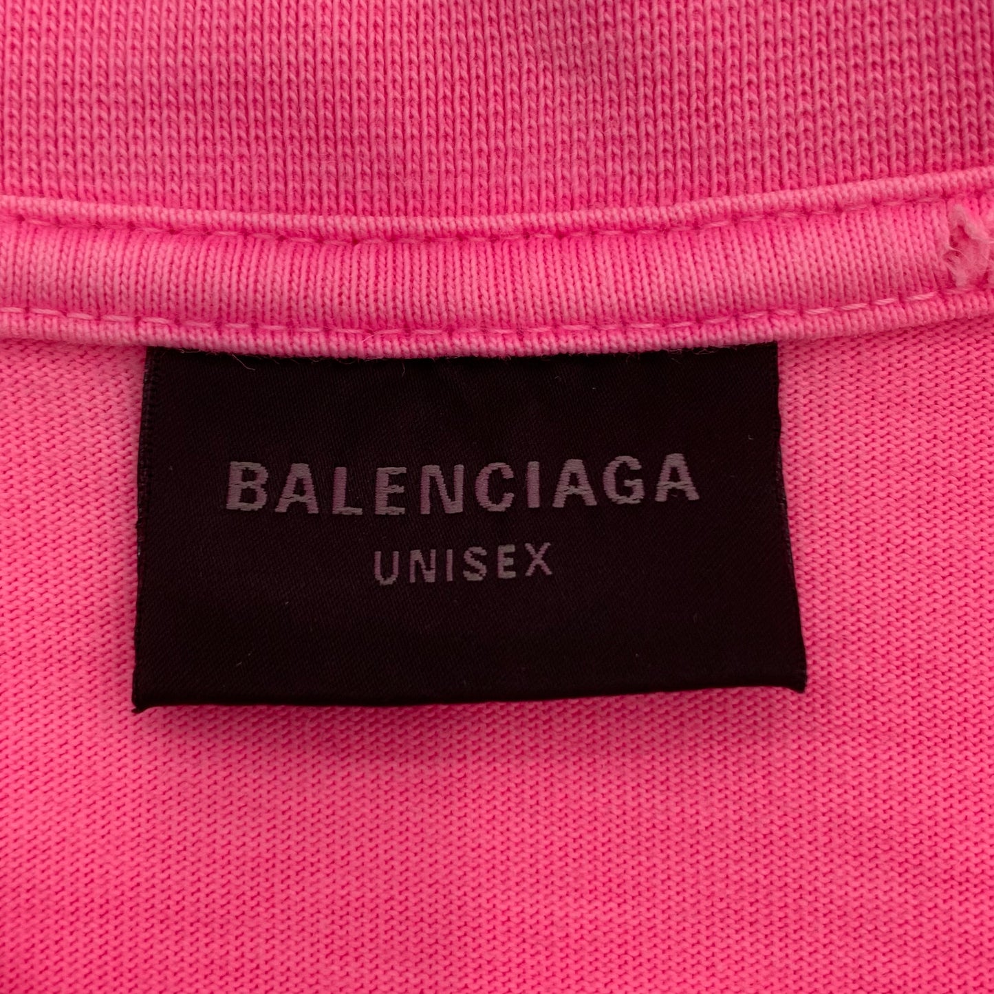 Balenciaga 2022 Pink Logo Crewneck Short-Sleeve T-Shirt