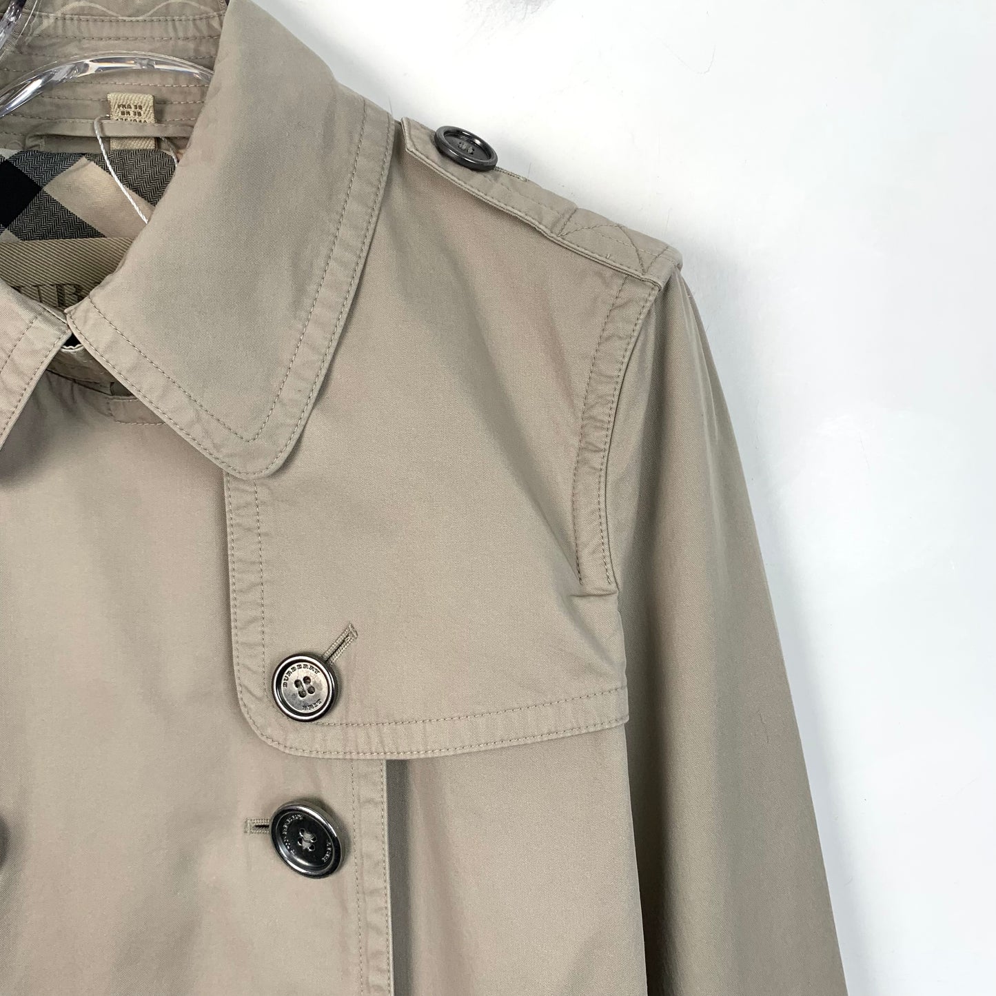 Burberry Brit Khaki Cotton Belted Trench Coat