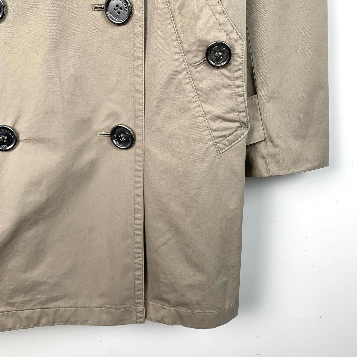 Burberry Brit Khaki Cotton Belted Trench Coat