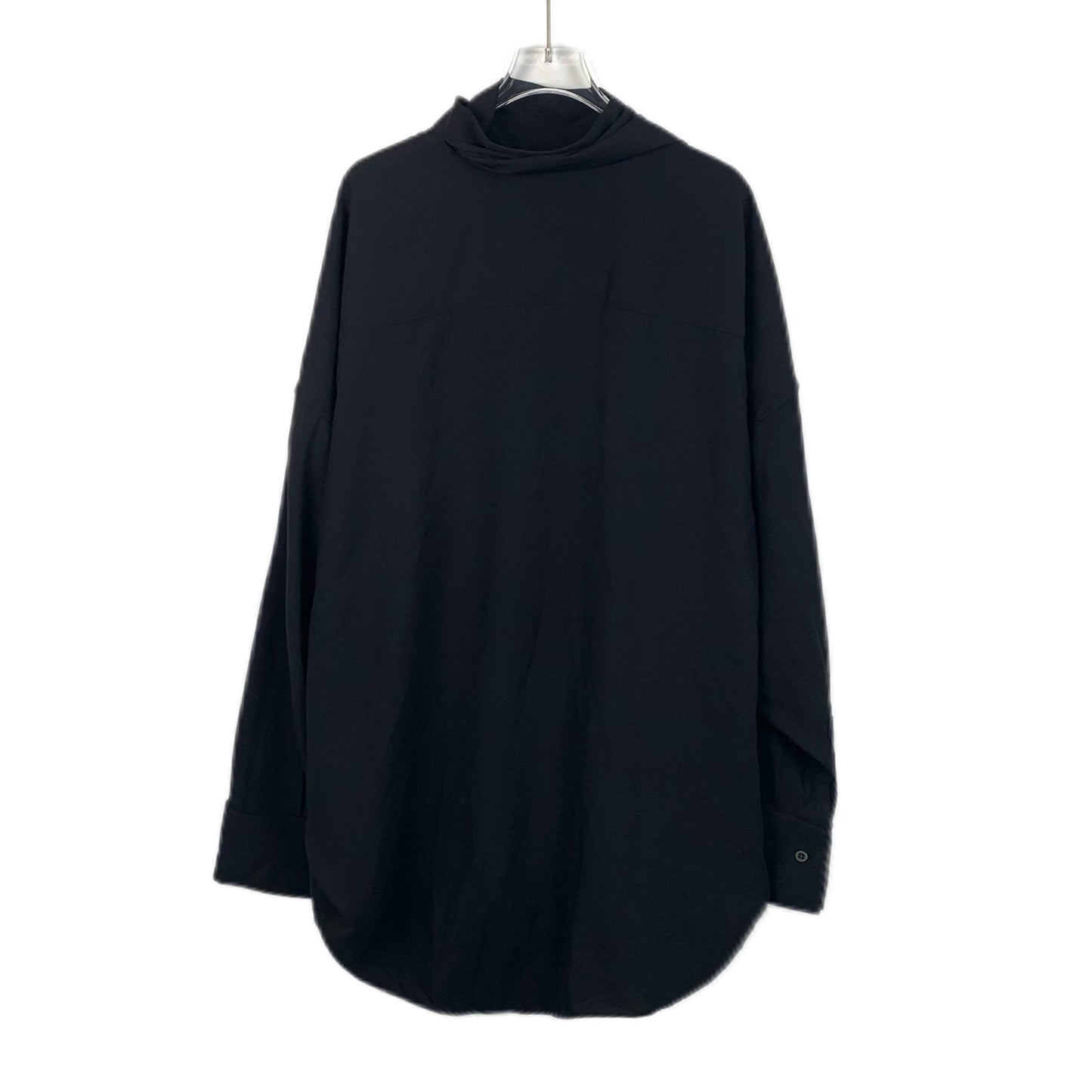 Balenciaga Black Tie-Front Long-Sleeve Shirt