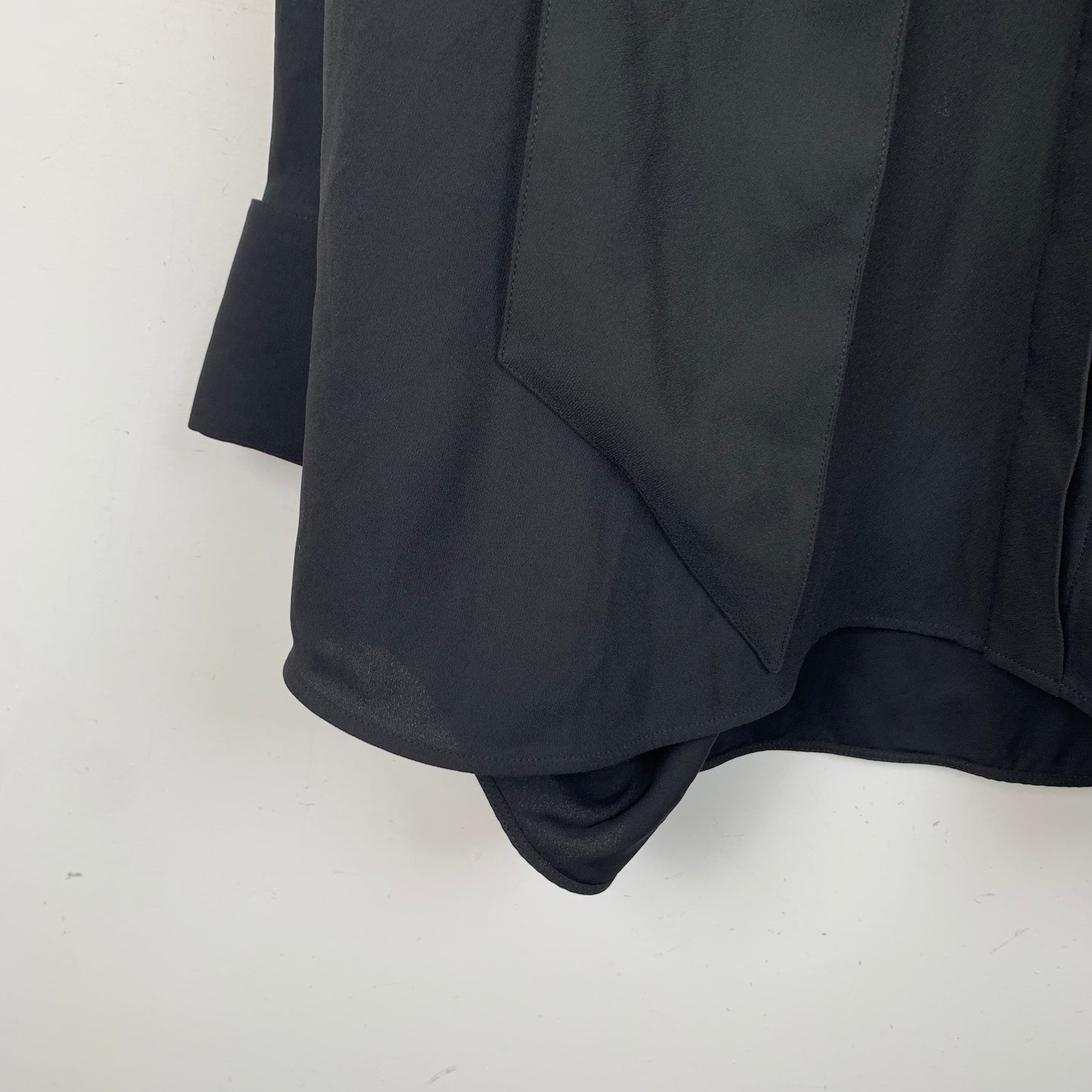 Balenciaga Black Tie-Front Long-Sleeve Shirt