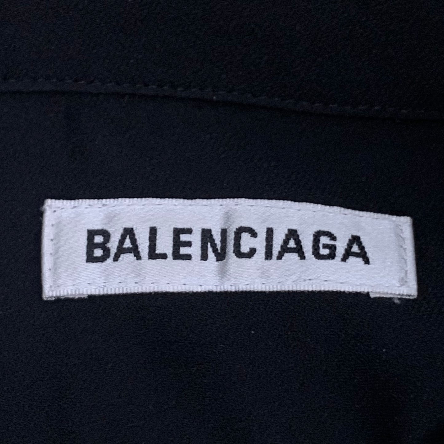 Balenciaga Black Tie-Front Long-Sleeve Shirt