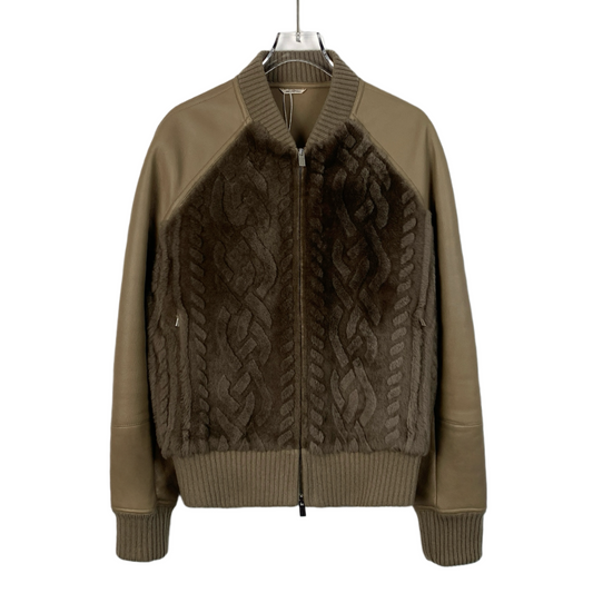 Hermès Brown Shearling Zip-Up Jacket