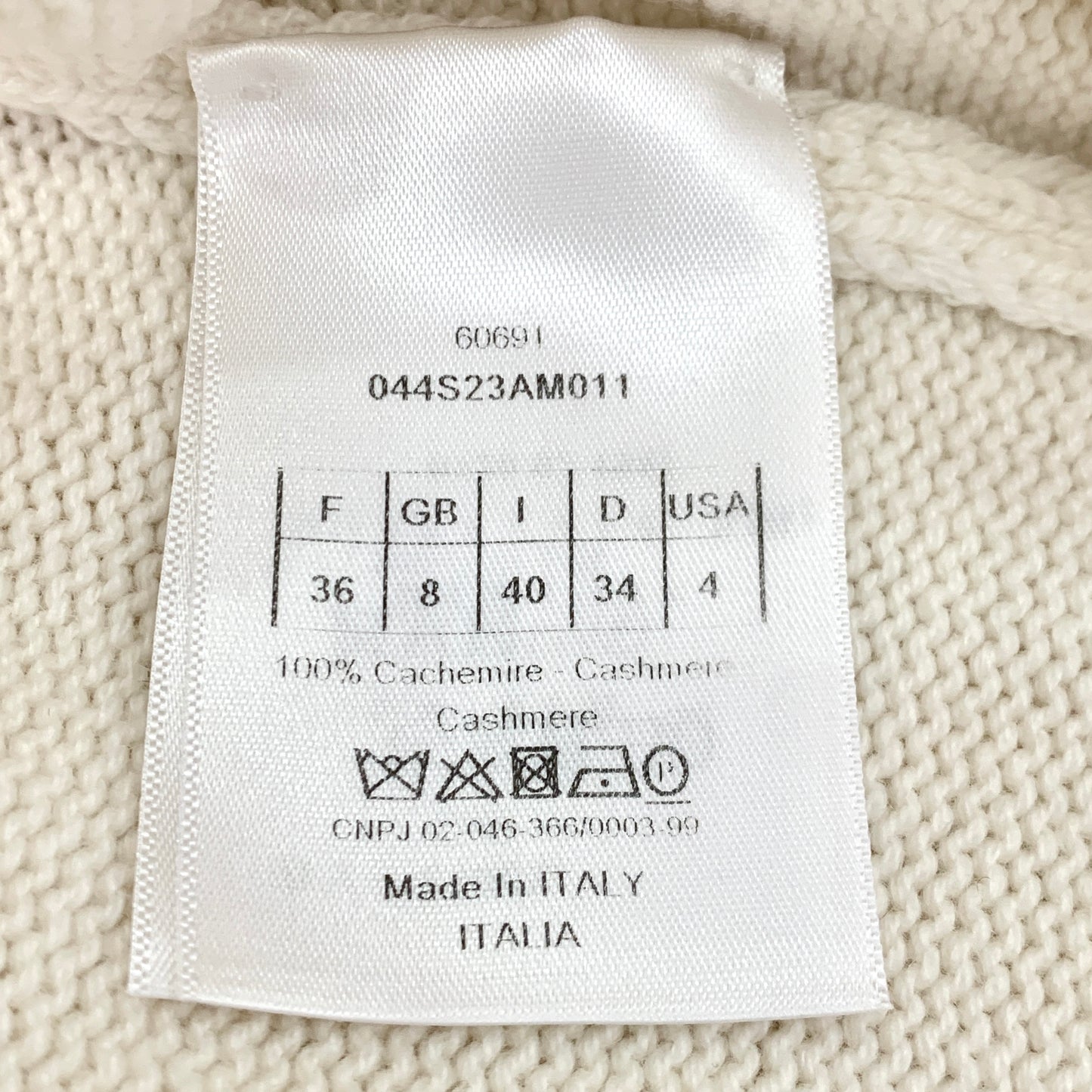 Christian Dior Off-White Cashmere Knit Sweater