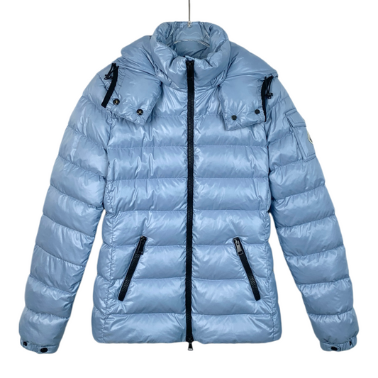 Moncler Bady Series Blue Logo Patch Hooded Quilted Down Jacket