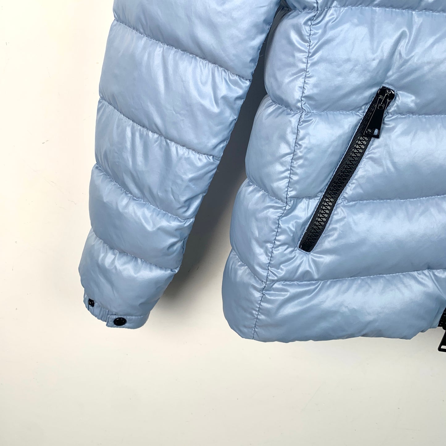 Moncler Bady Series Blue Logo Patch Hooded Quilted Down Jacket