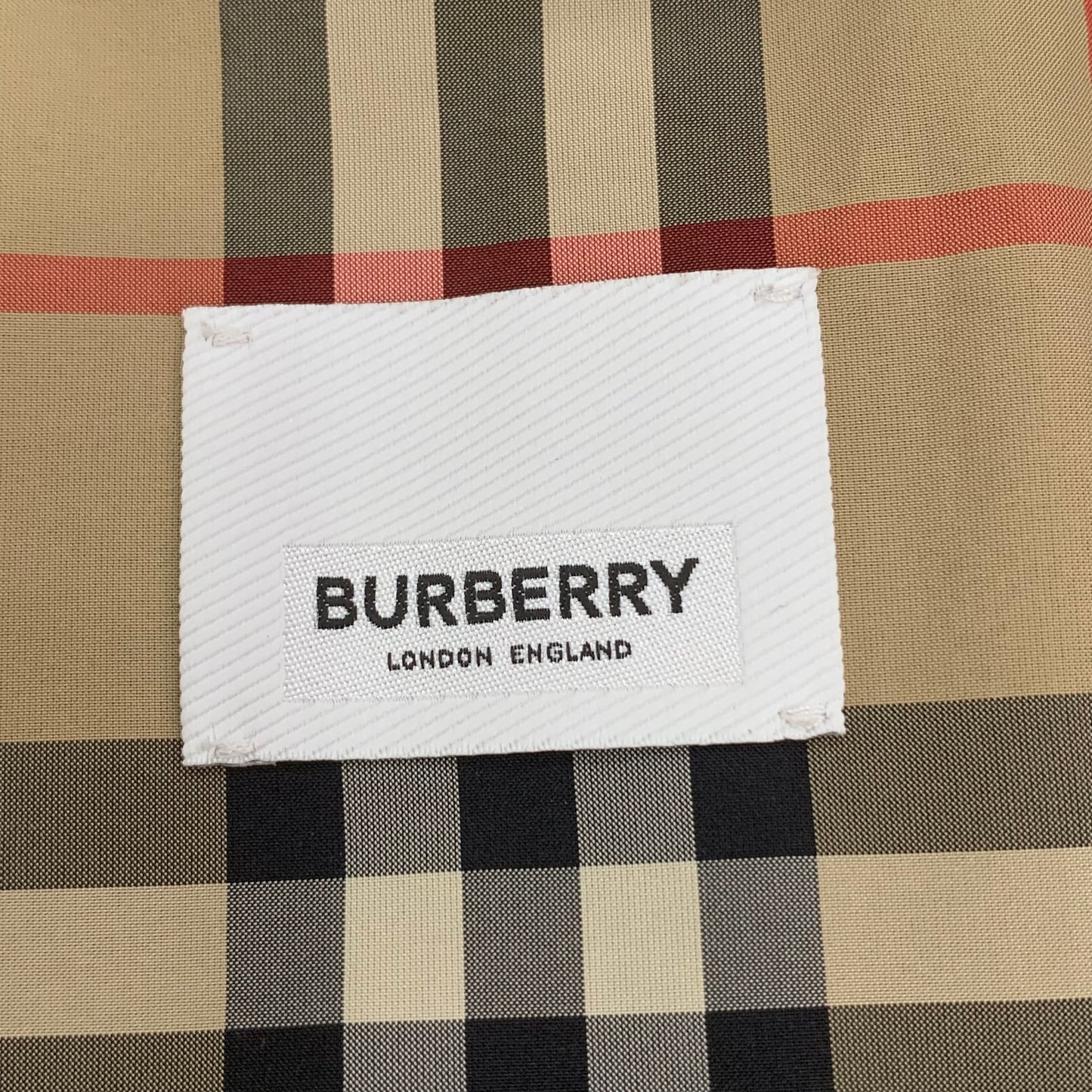 Burberry Black Logo Patch Single-Breasted Hooded Trench Coat