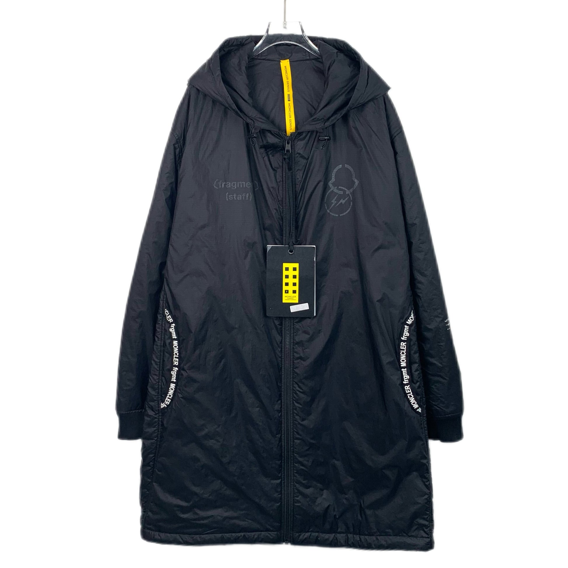 Moncler Bastonx Series x Fragment Hiroshi Fujiwara Collaboration Black Logo Print Hooded Zip-Up Jacket