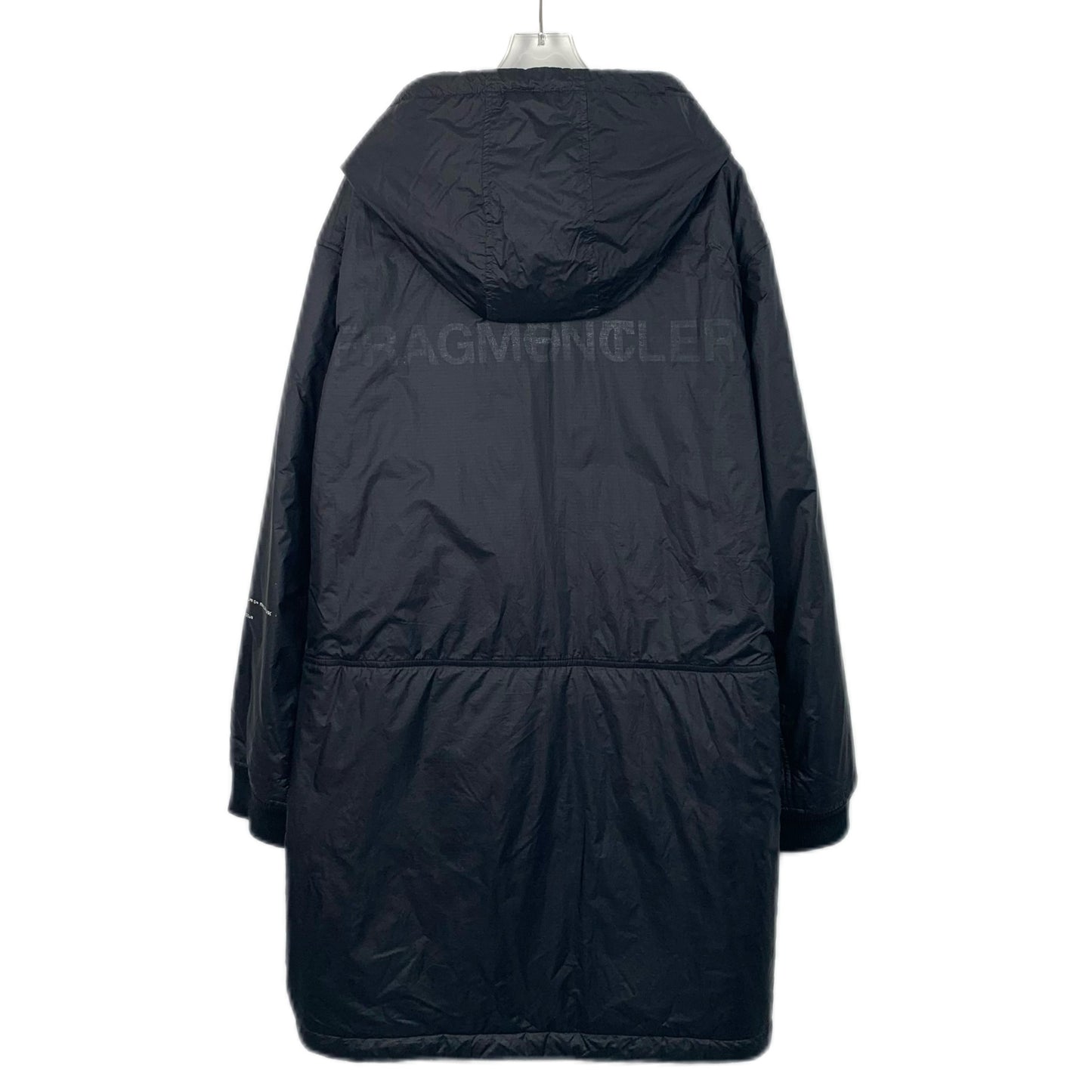 Moncler Bastonx Series x Fragment Hiroshi Fujiwara Collaboration Black Logo Print Hooded Zip-Up Jacket