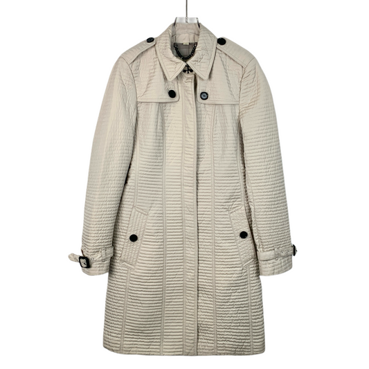 Burberry Beige Single-Breasted Belted Trench Coat