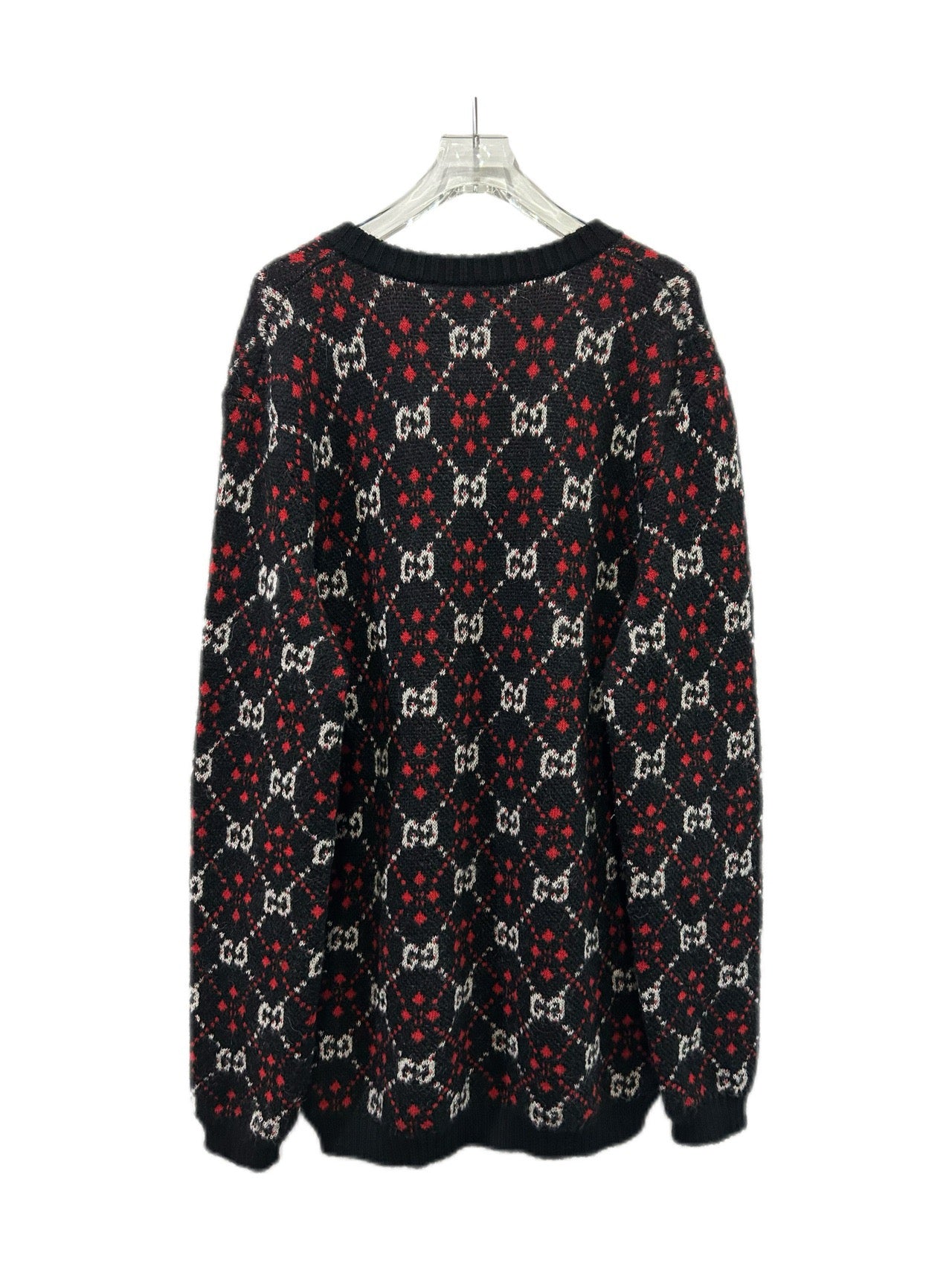 Gucci Multicolor Monogram Print Alpaca Wool Knit Sweater