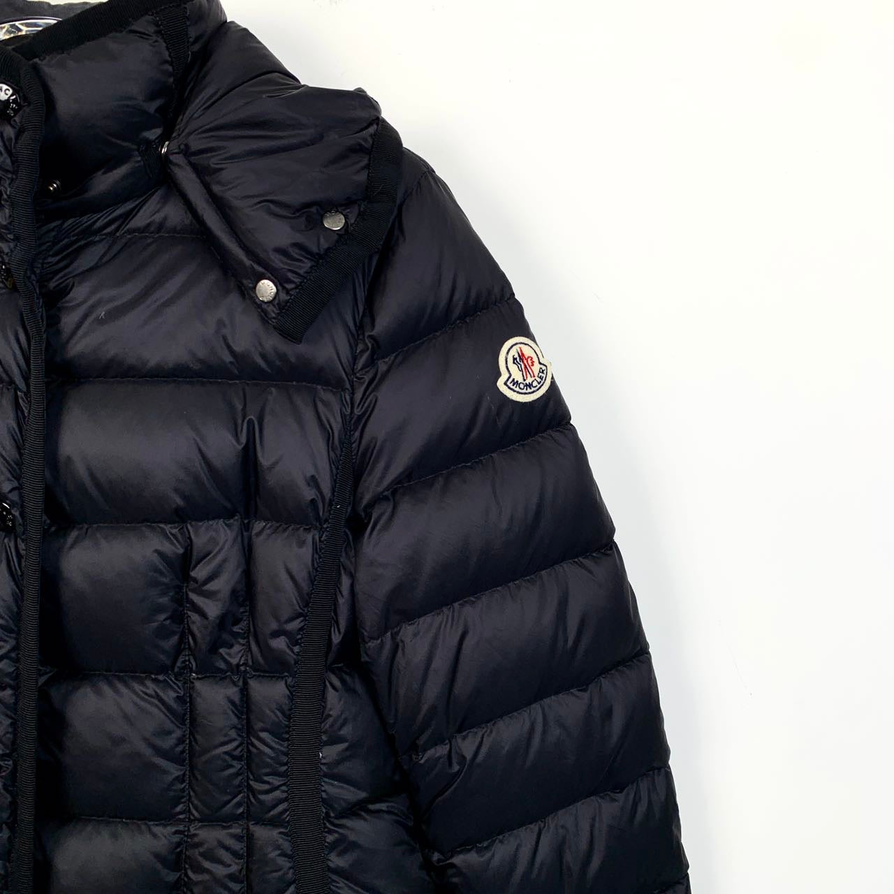 Moncler Hermine Series Black Quilted Hooded Down Jacket