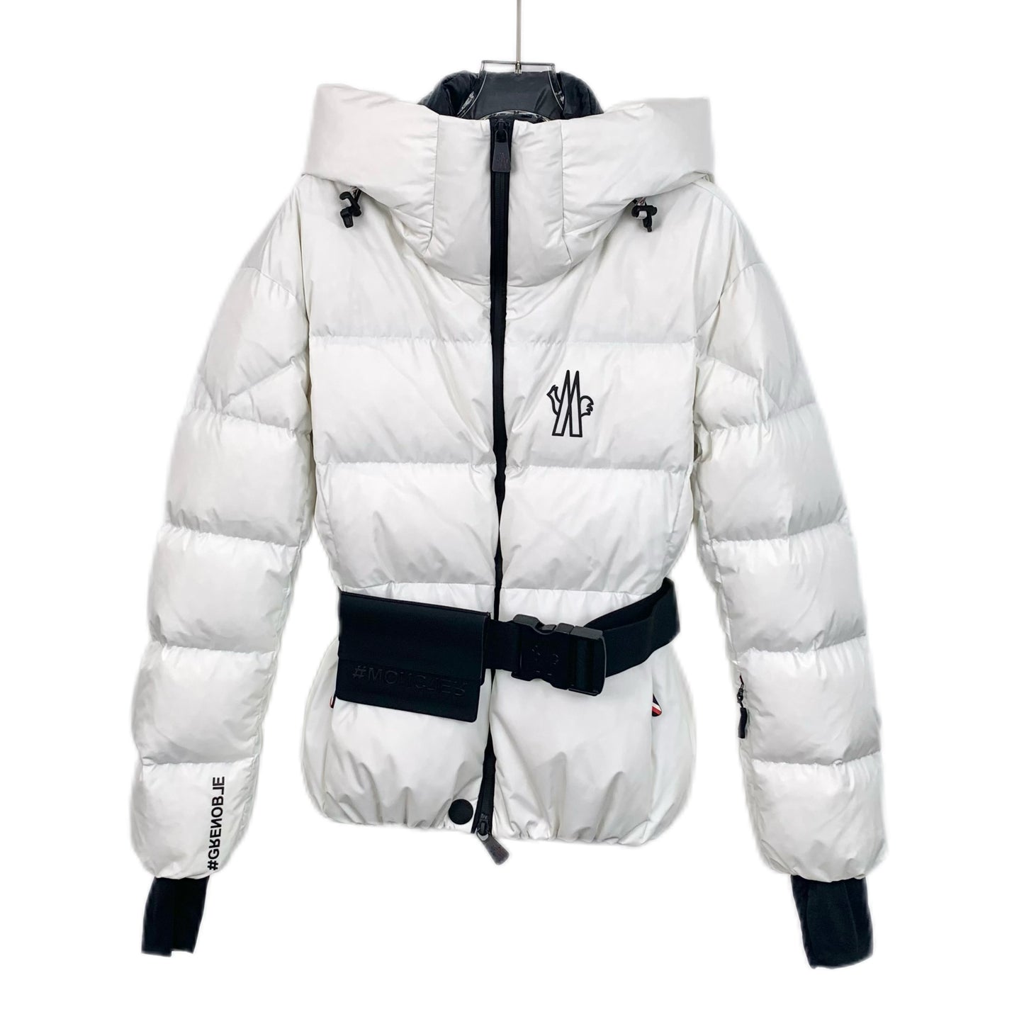 Moncler Bouquetin Series 2023 White Hooded Belted Down Jacket