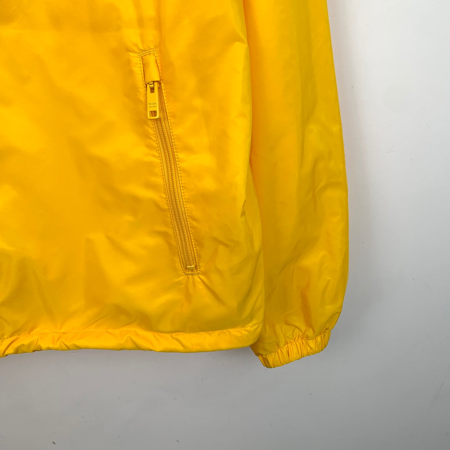 Prada Yellow Hooded Zip-Up Jacket